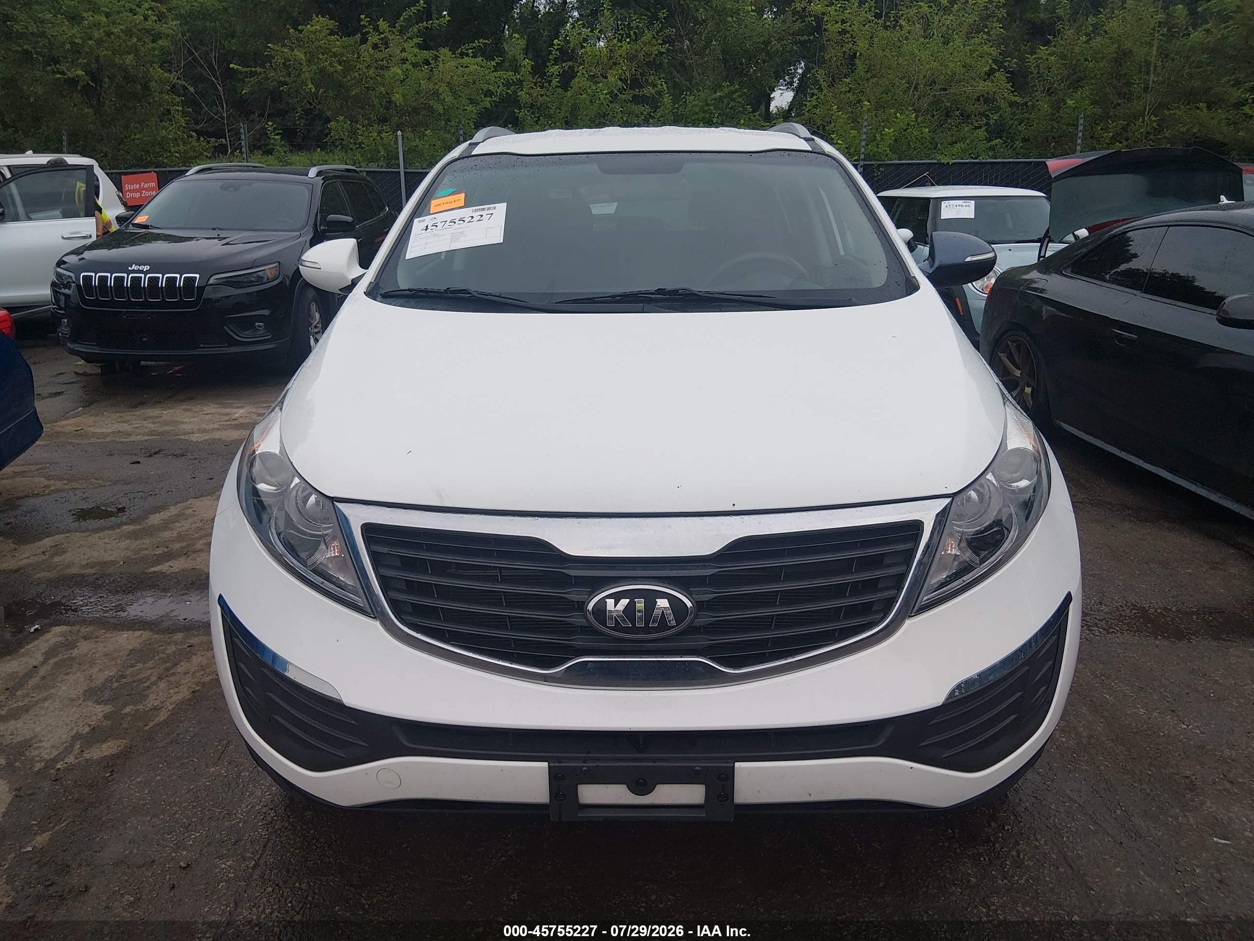 2013 Kia Sportage Lx White vin: KNDPB3A22D7468092