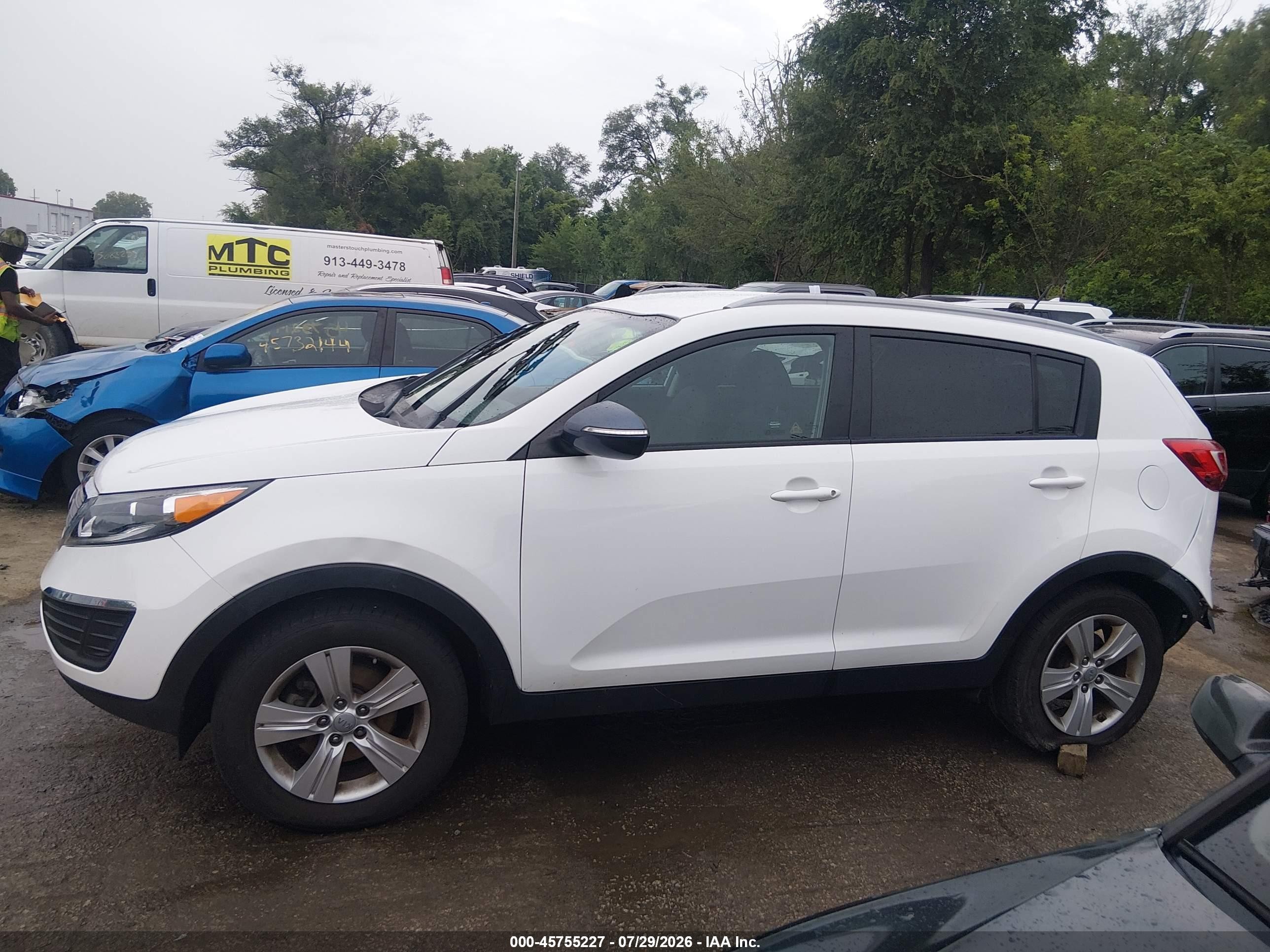 2013 Kia Sportage Lx White vin: KNDPB3A22D7468092