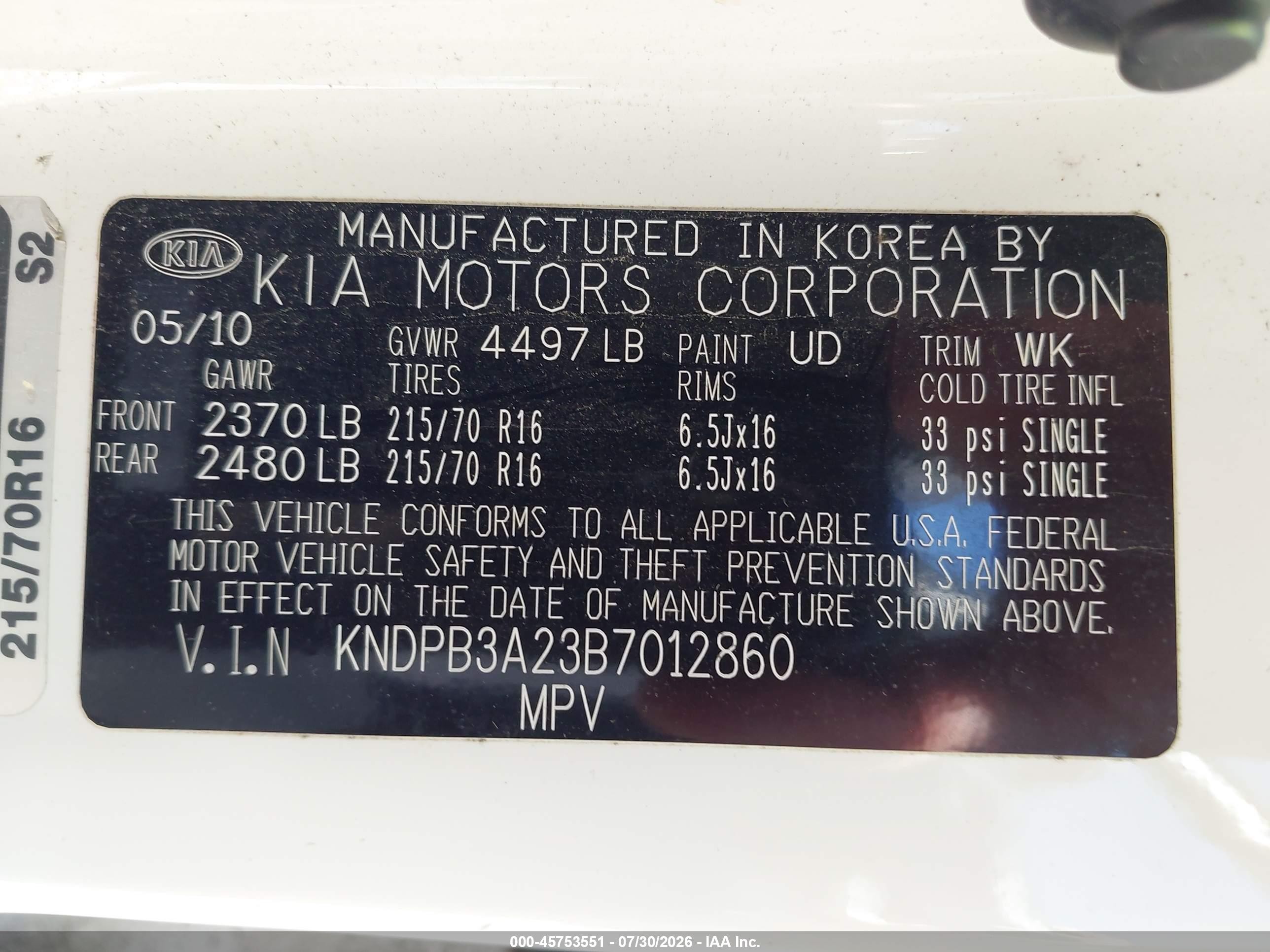 2011 Kia Sportage Lx White vin: KNDPB3A23B7012860