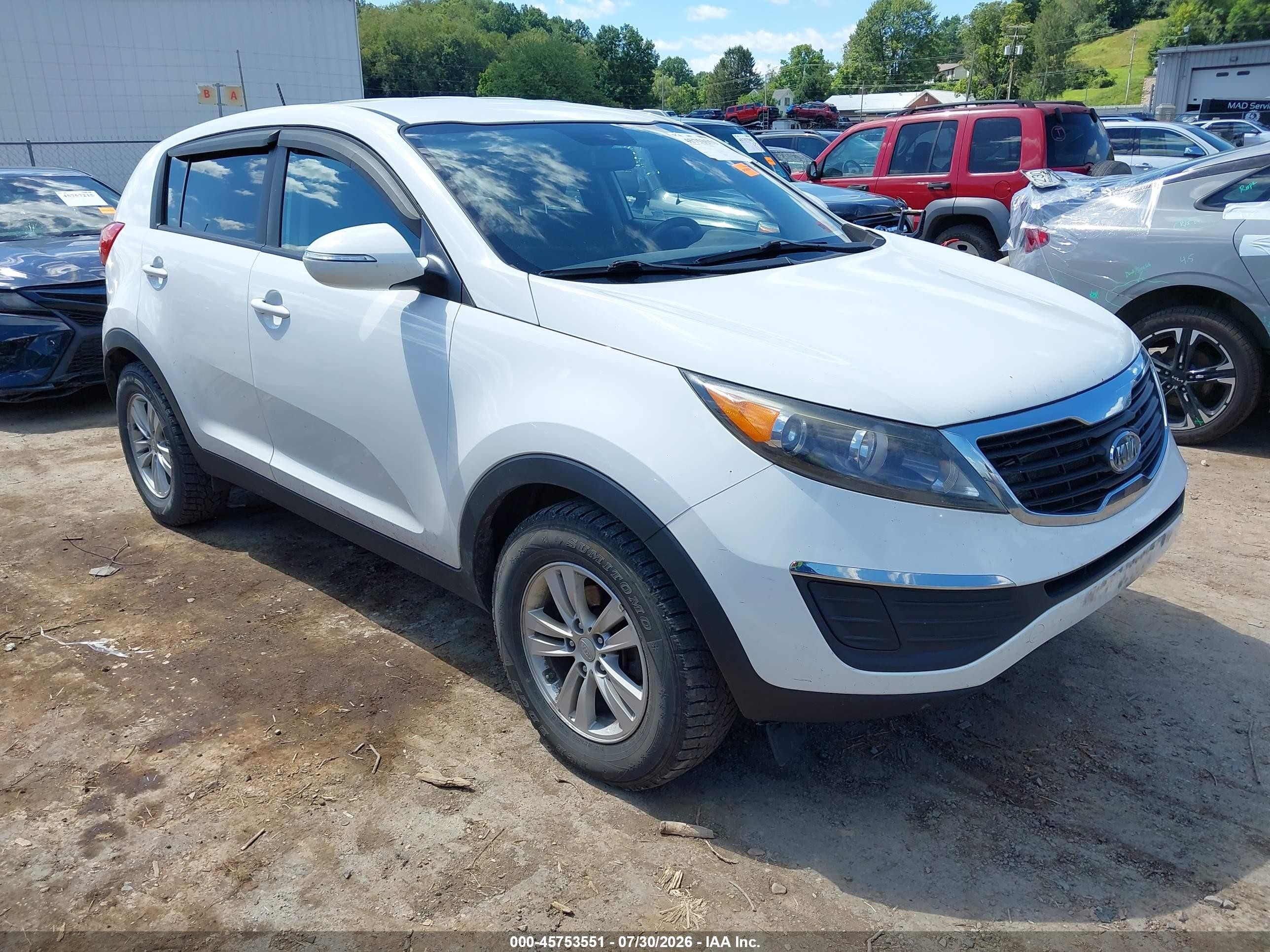 2011 Kia Sportage Lx White vin: KNDPB3A23B7012860