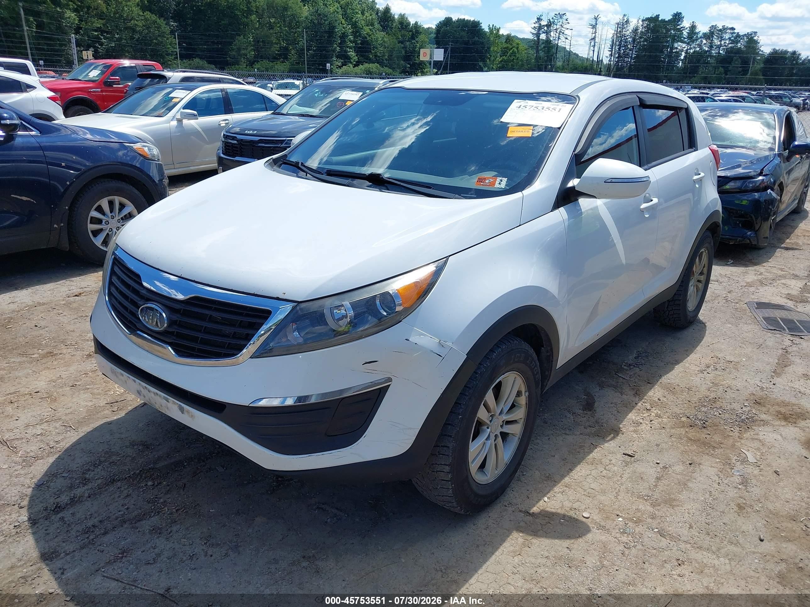 2011 Kia Sportage Lx White vin: KNDPB3A23B7012860
