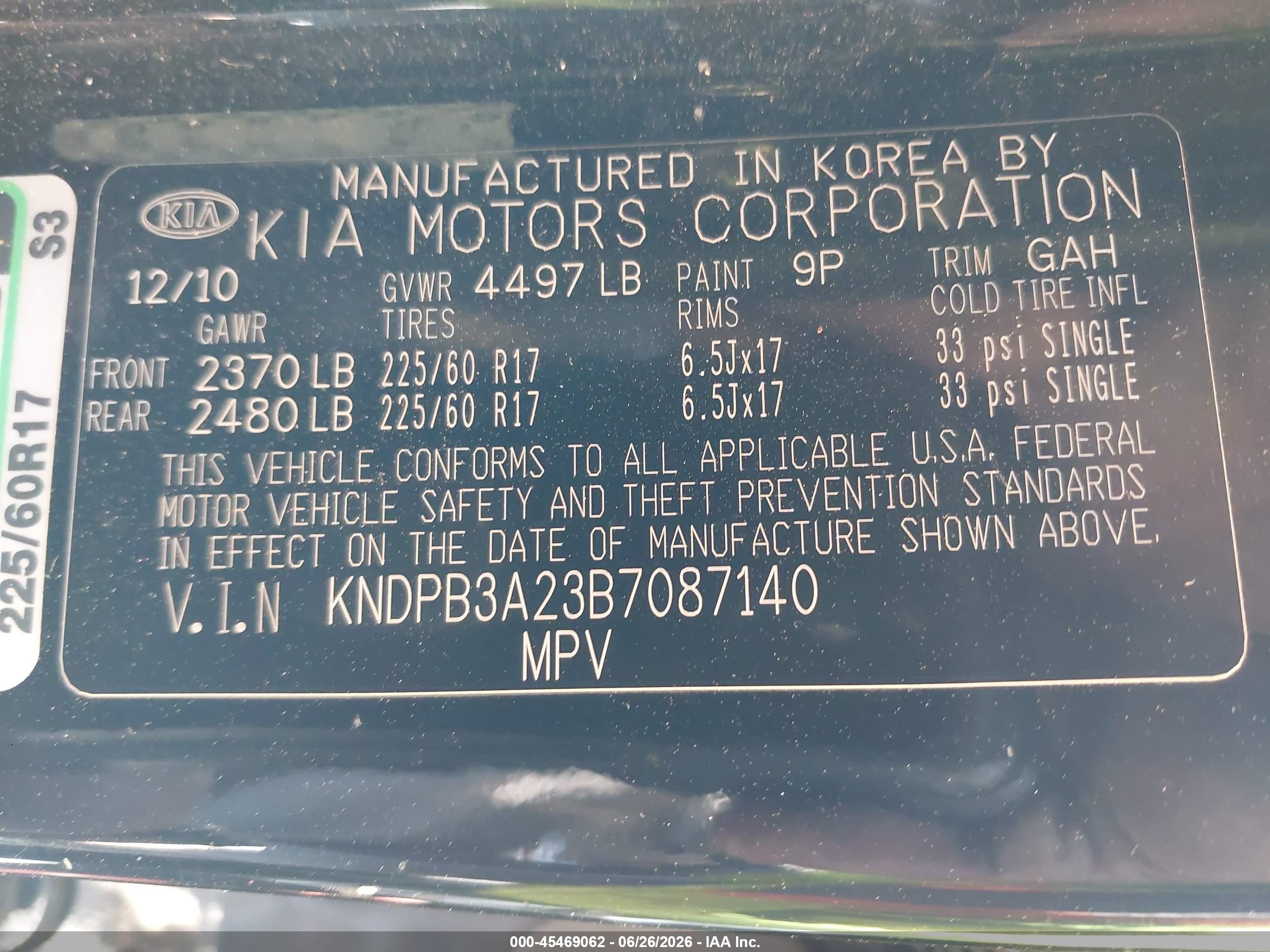 2011 Kia Sportage Lx Черный vin: KNDPB3A23B7087140