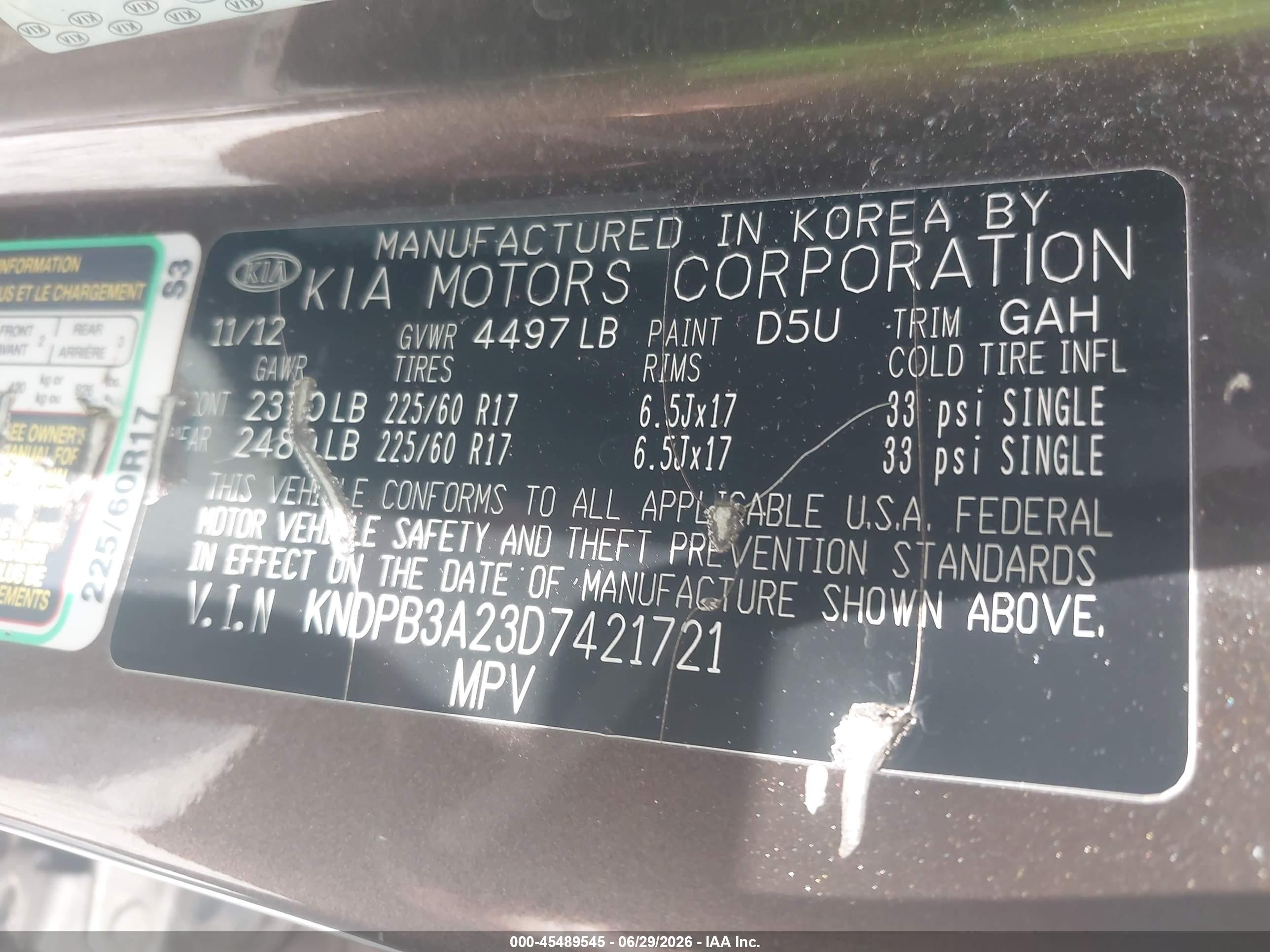 2013 Kia Sportage Lx Brown vin: KNDPB3A23D7421721