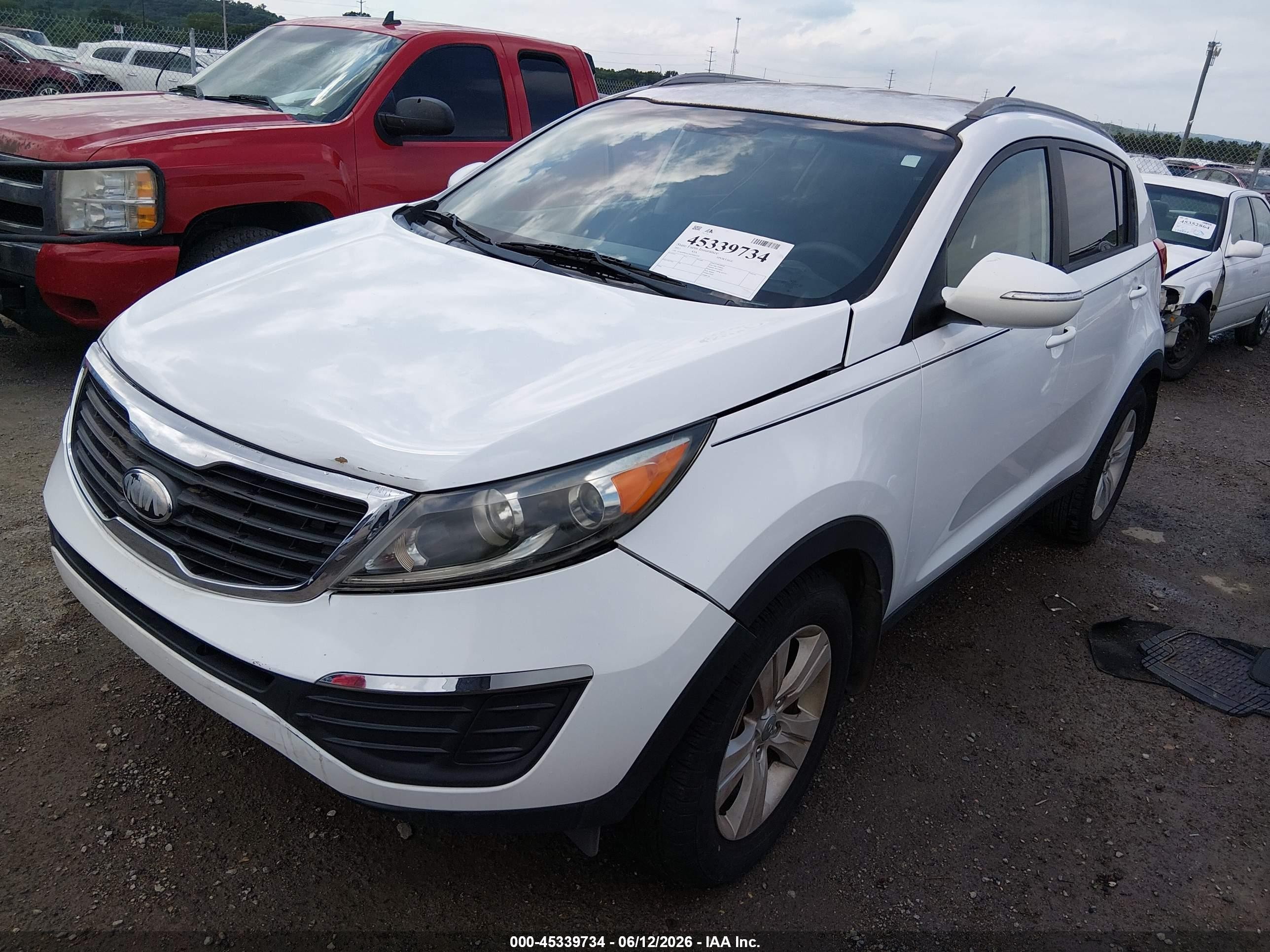 2013 Kia Sportage Lx White vin: KNDPB3A23D7426739