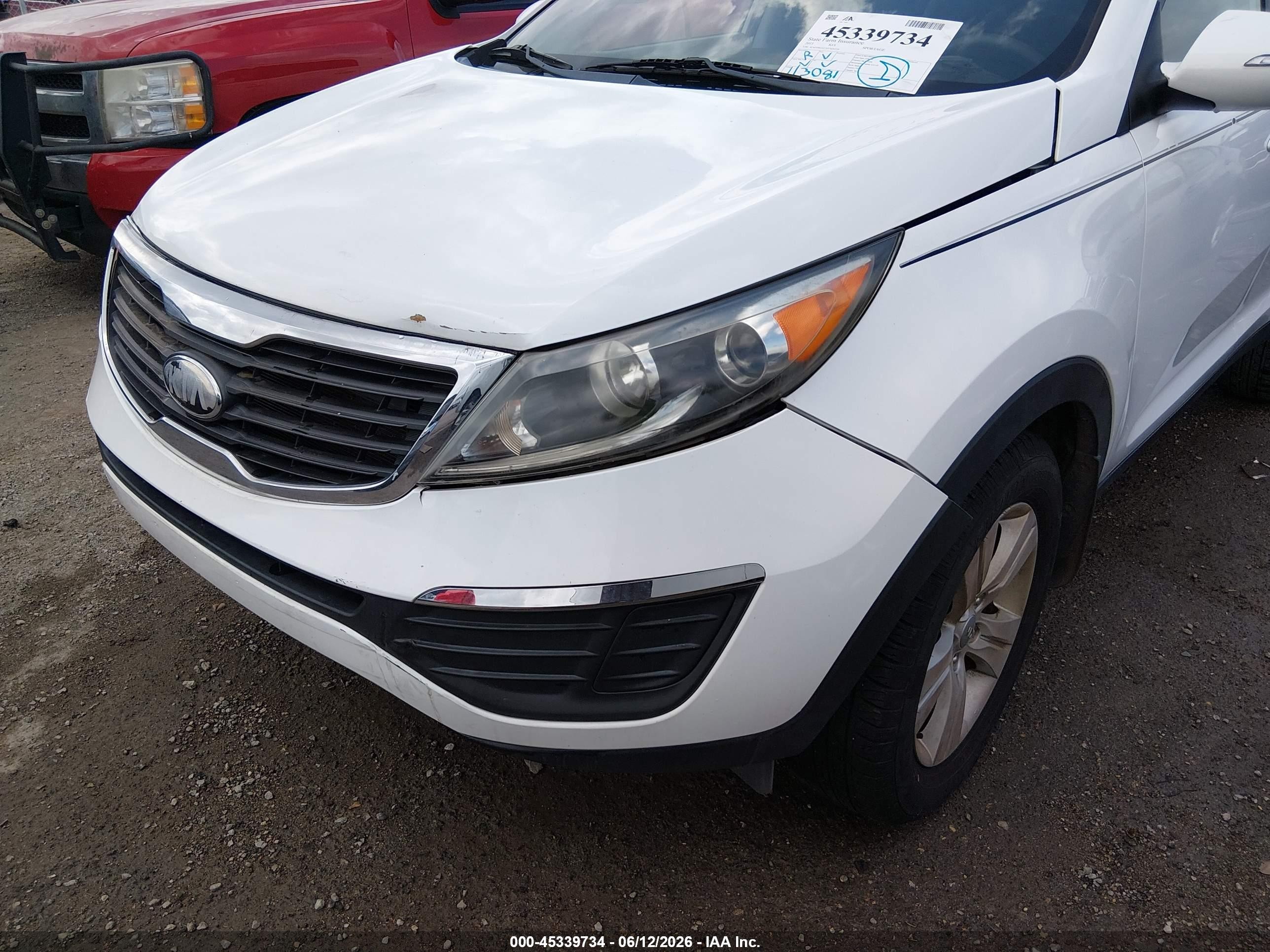 2013 Kia Sportage Lx White vin: KNDPB3A23D7426739