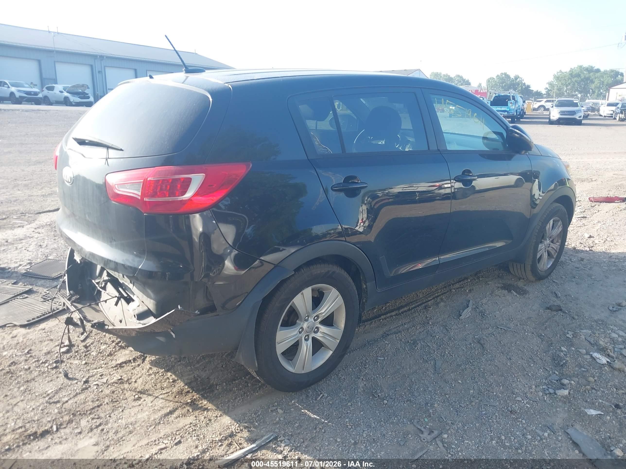 2013 Kia Sportage Lx Black vin: KNDPB3A23D7449261