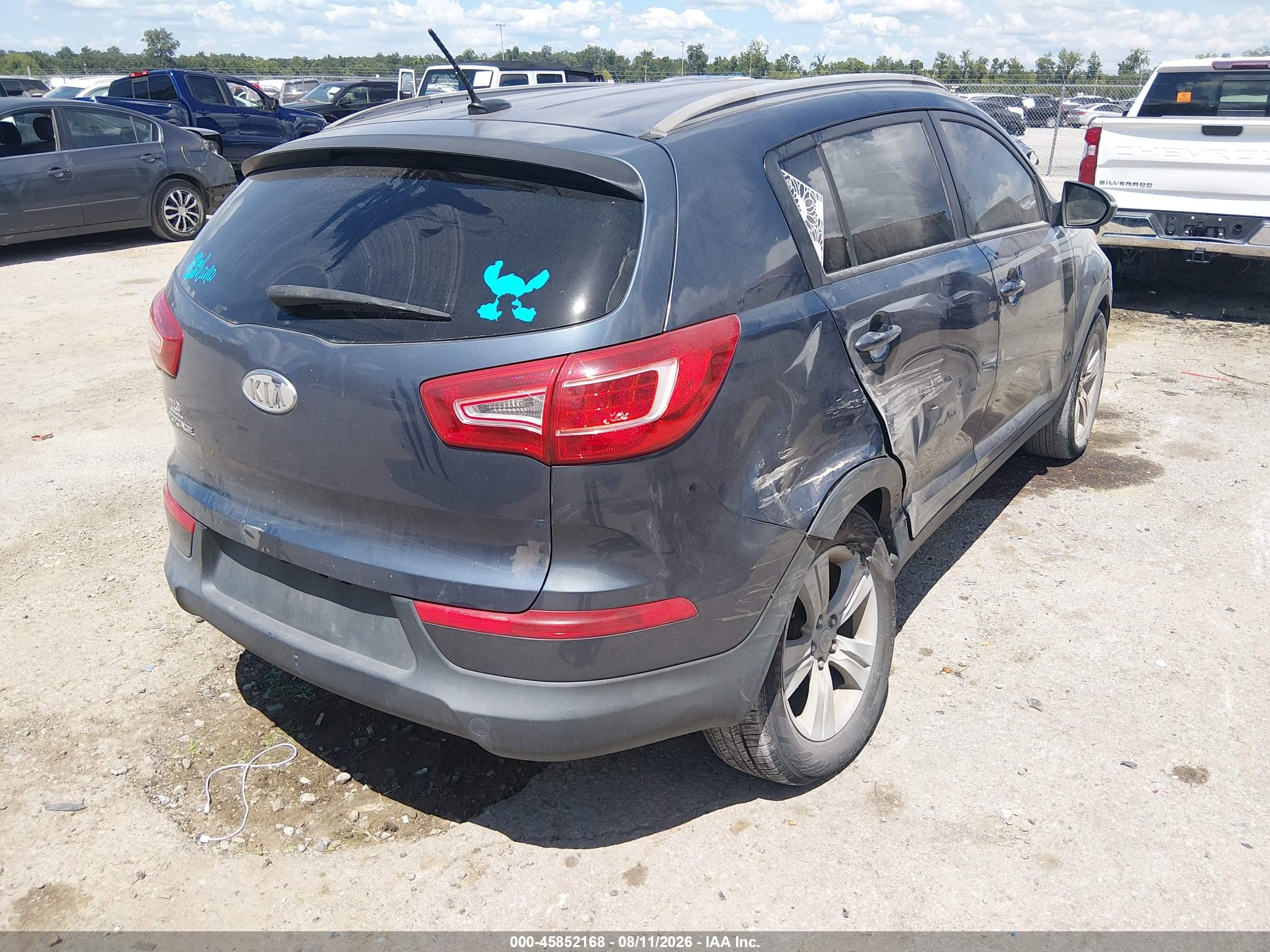 2011 Kia Sportage Lx Gray vin: KNDPB3A24B7023883