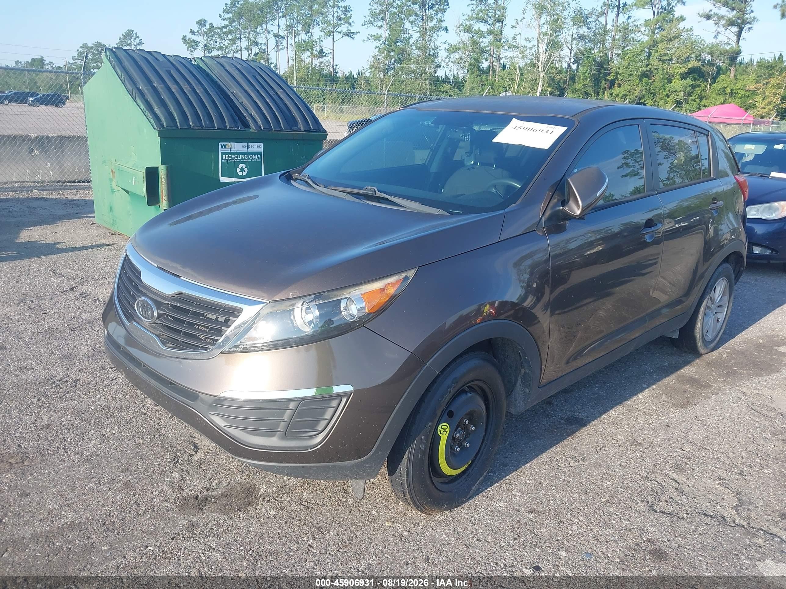 2011 Kia Sportage Lx Brown vin: KNDPB3A24B7084036