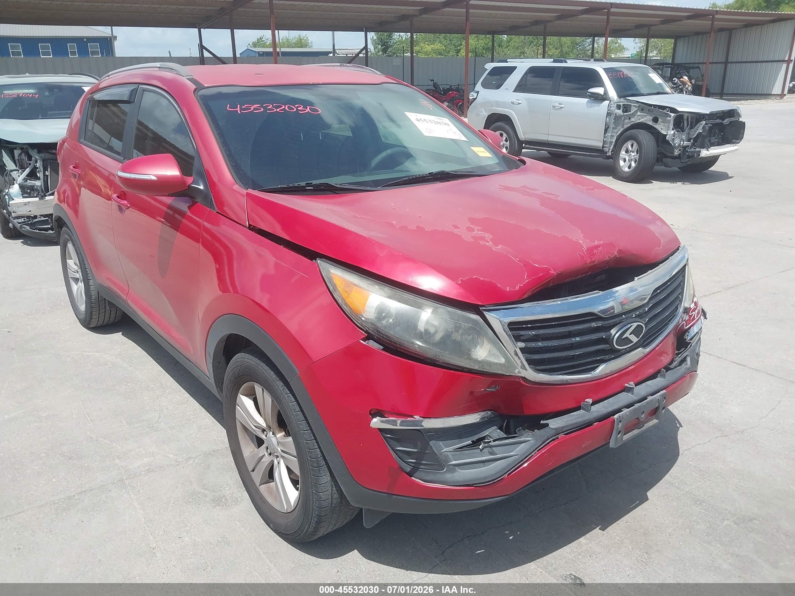 2012 Kia Sportage Lx Red vin: KNDPB3A24C7330102