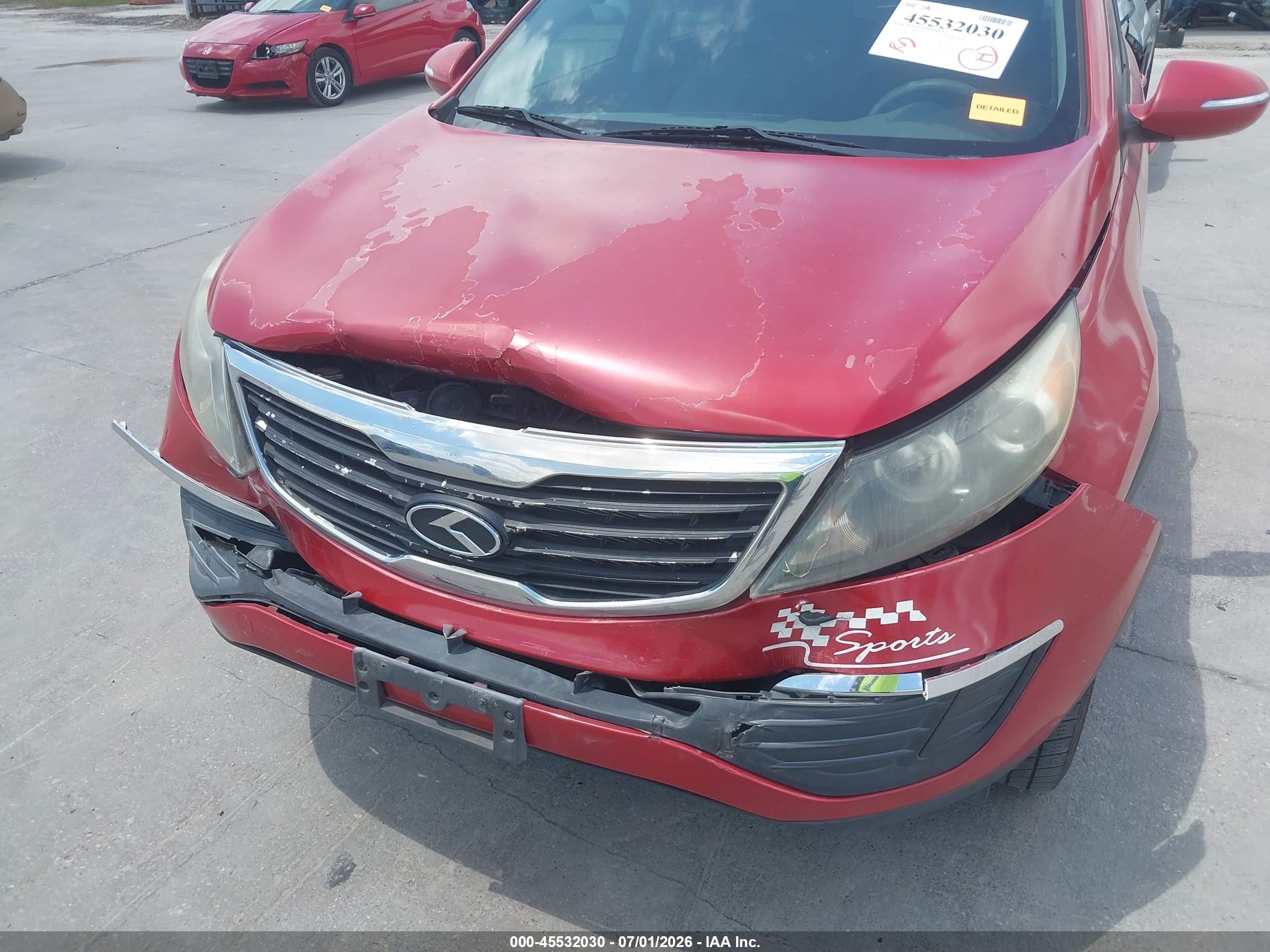 2012 Kia Sportage Lx Red vin: KNDPB3A24C7330102
