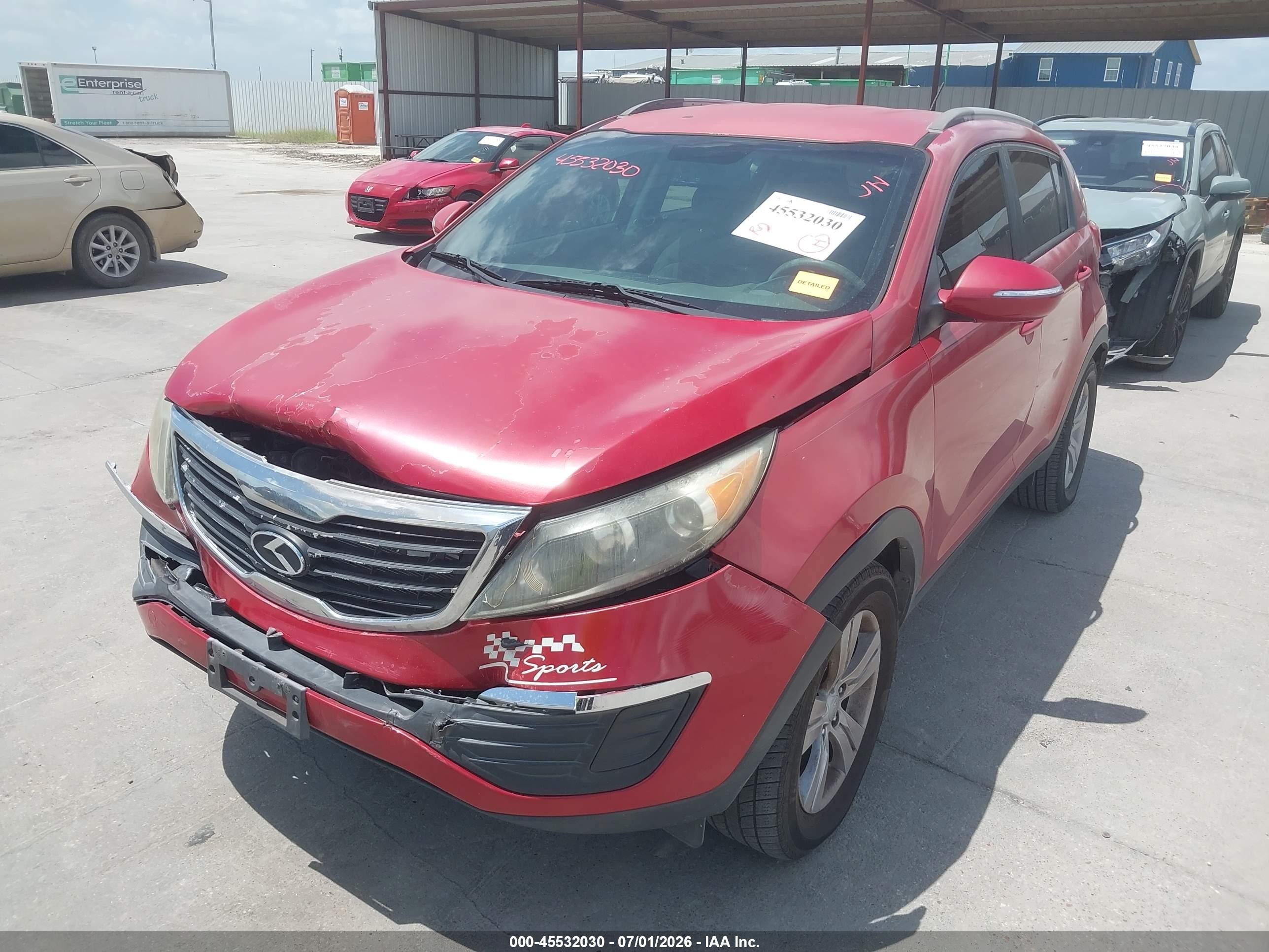 2012 Kia Sportage Lx Red vin: KNDPB3A24C7330102