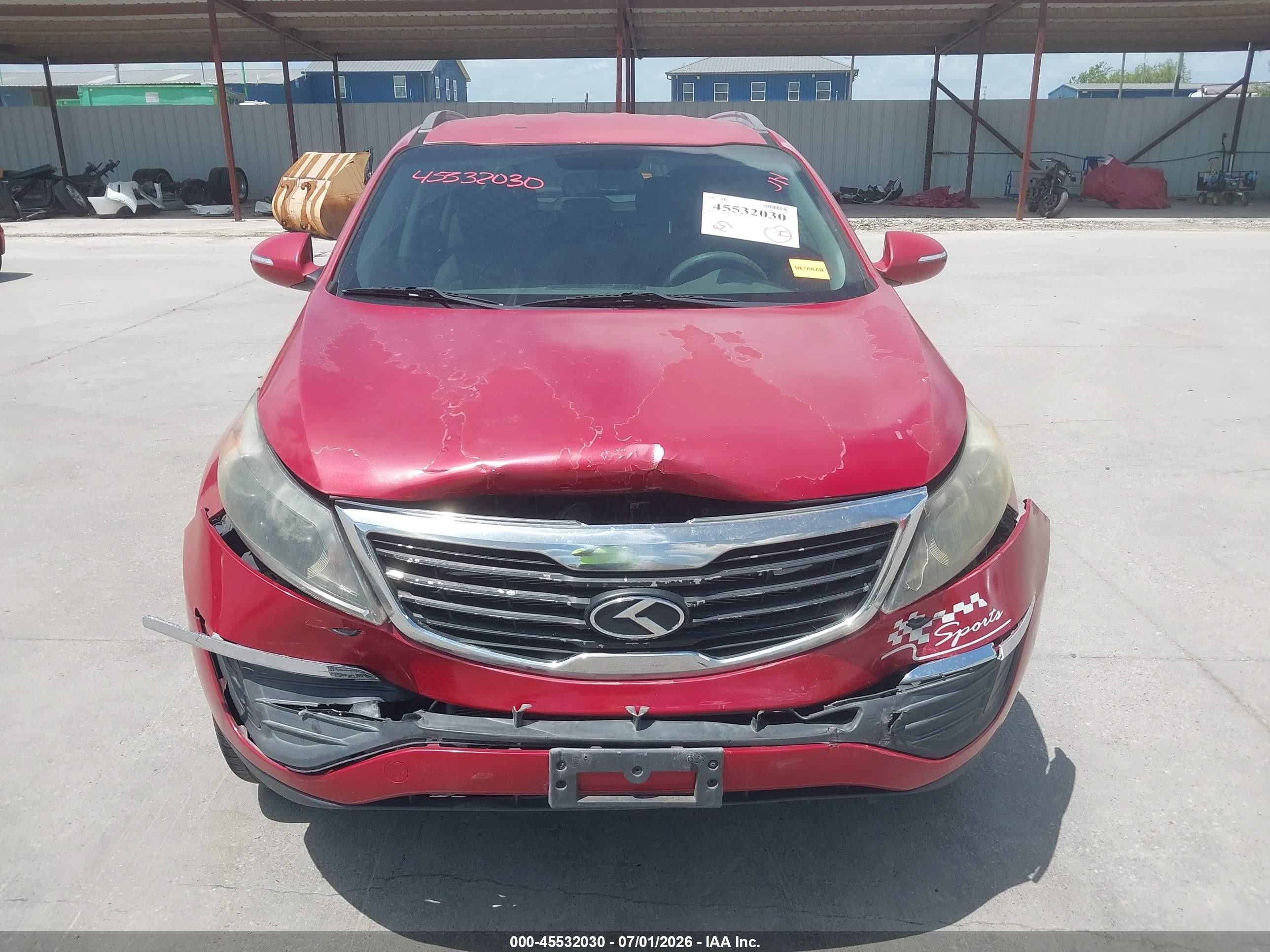2012 Kia Sportage Lx Red vin: KNDPB3A24C7330102