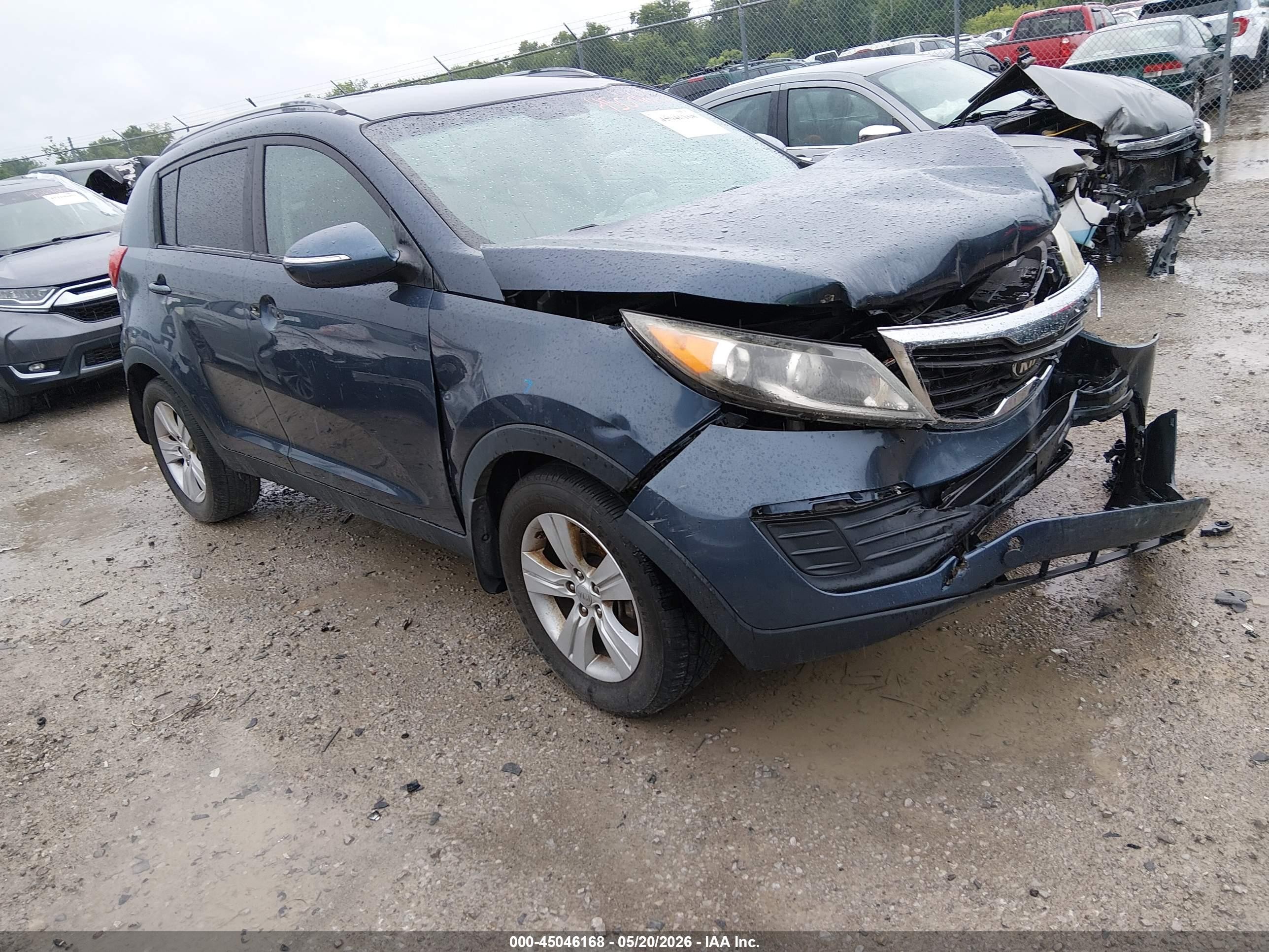 2013 Kia Sportage Lx Light Blue vin: KNDPB3A24D7428659
