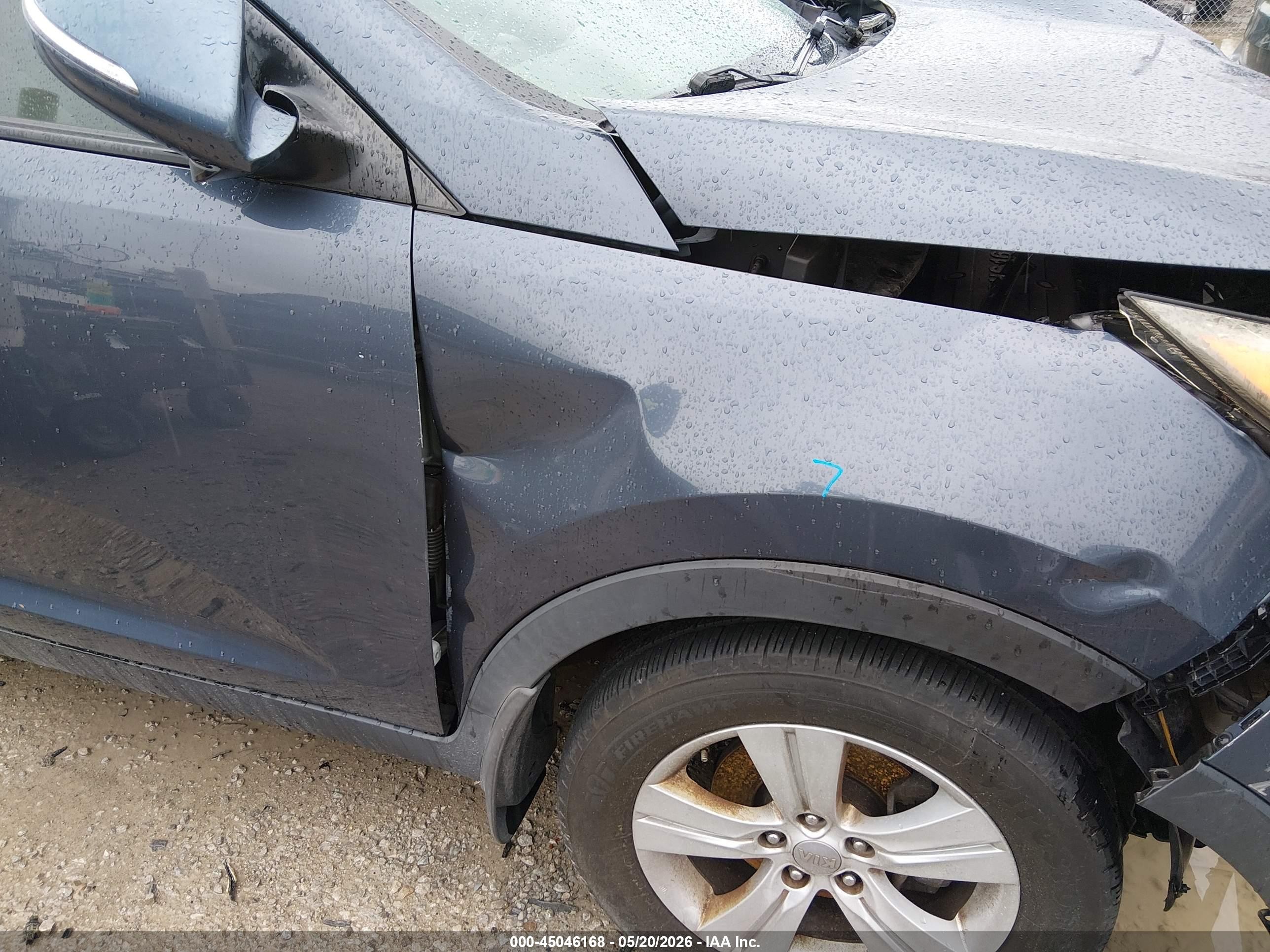2013 Kia Sportage Lx Light Blue vin: KNDPB3A24D7428659