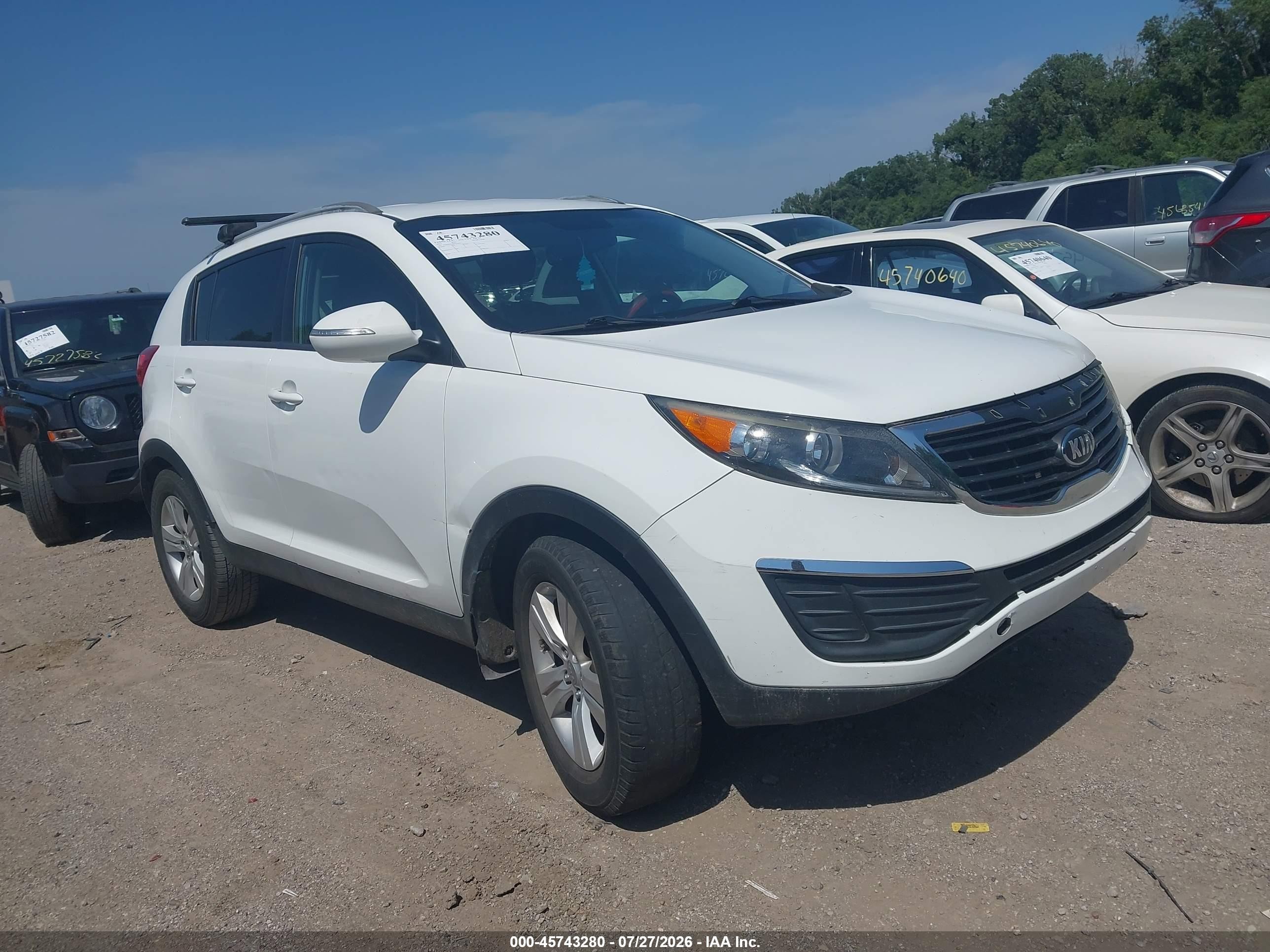 2013 Kia Sportage Lx White vin: KNDPB3A24D7516451