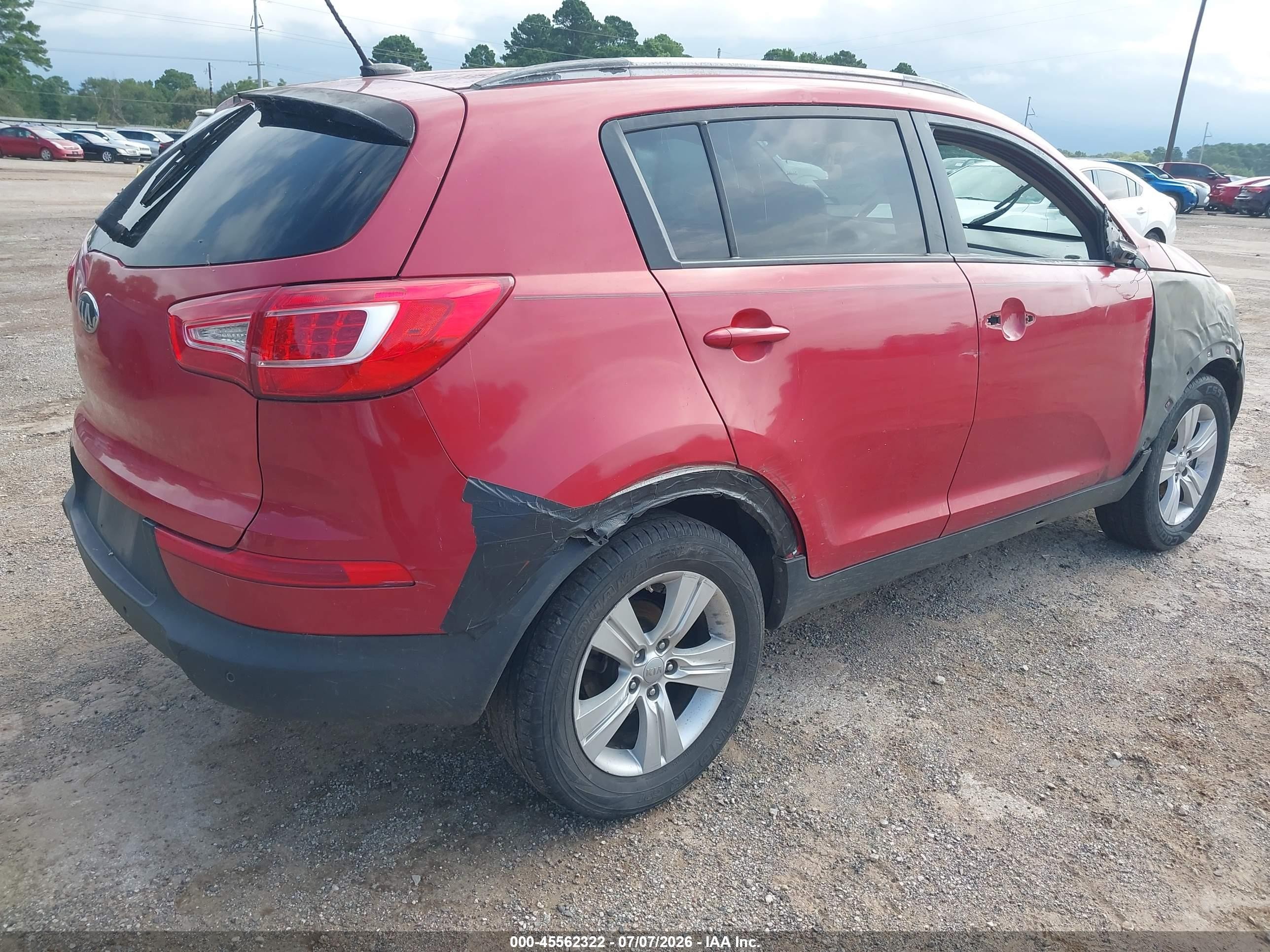 2013 Kia Sportage Lx Red vin: KNDPB3A25D7352496