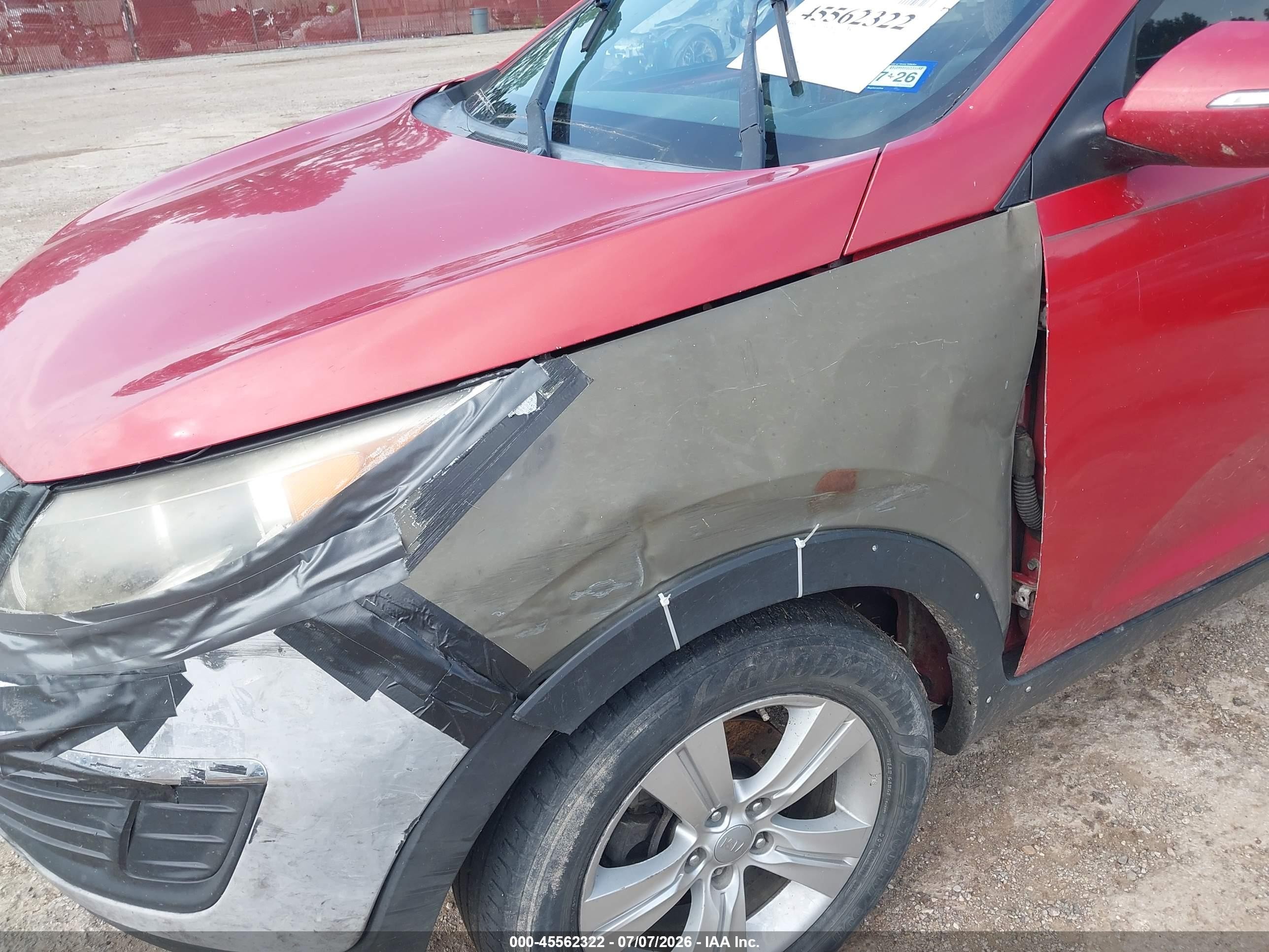2013 Kia Sportage Lx Red vin: KNDPB3A25D7352496