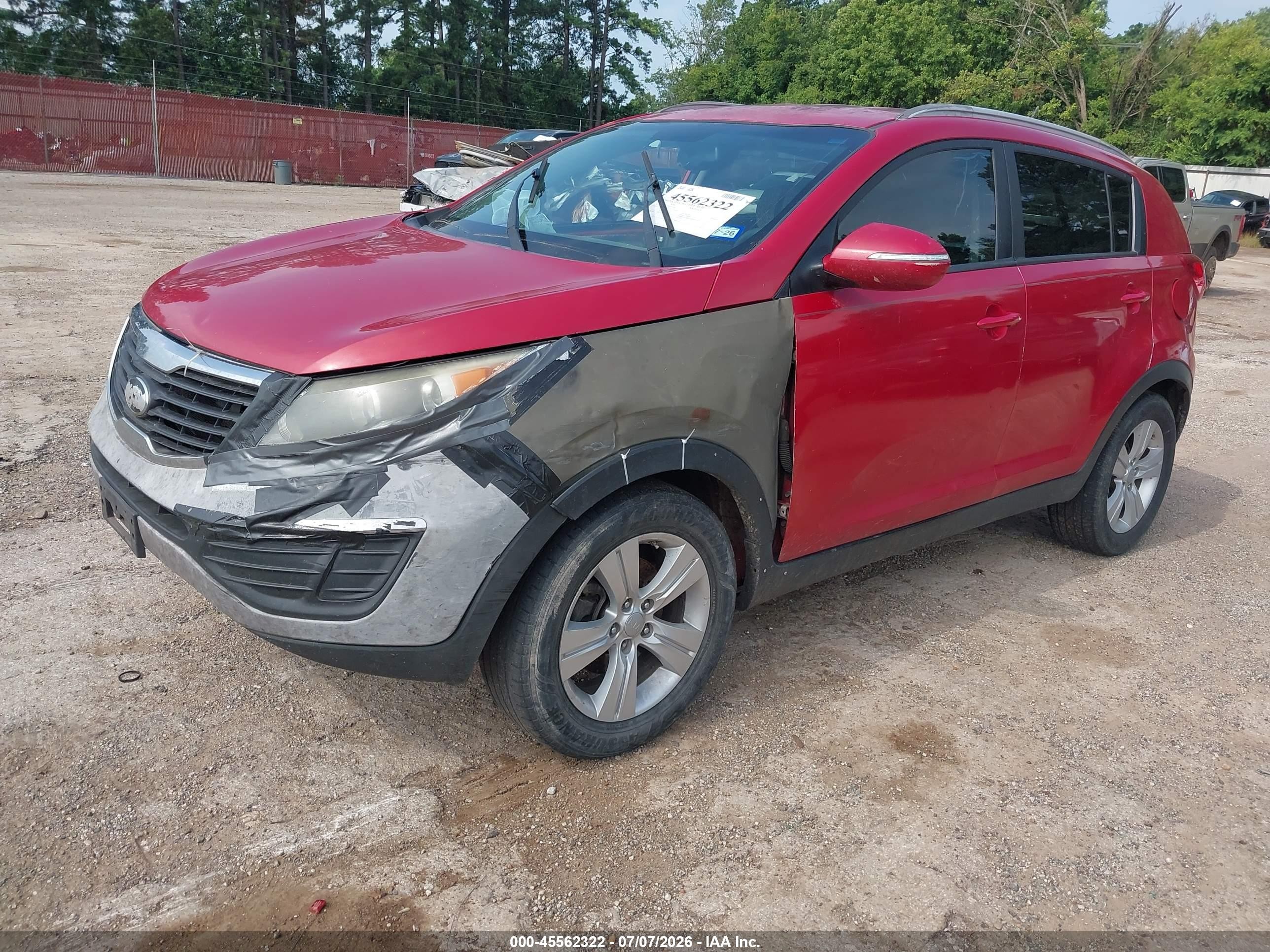 2013 Kia Sportage Lx Red vin: KNDPB3A25D7352496