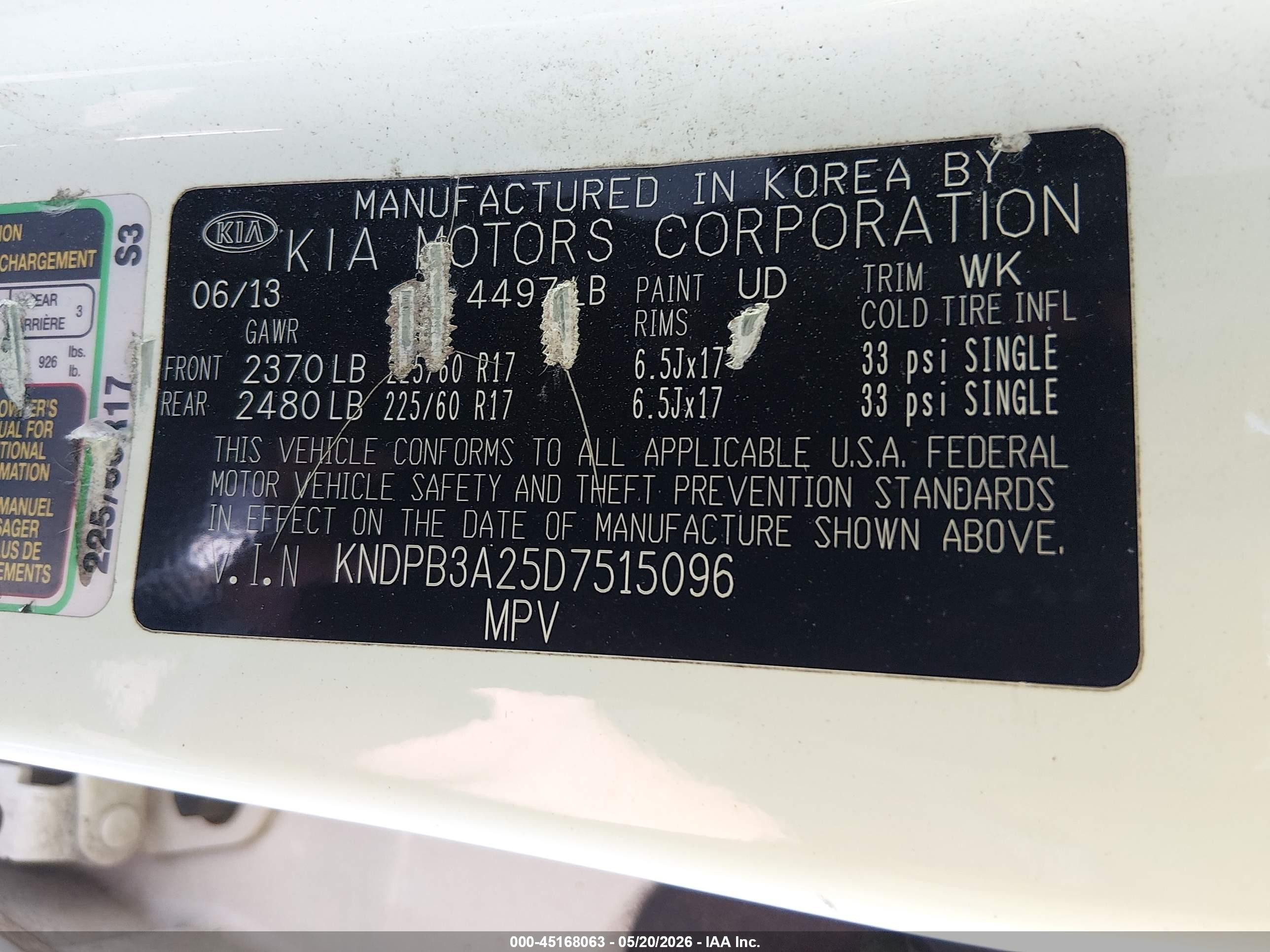 2013 Kia Sportage Lx White vin: KNDPB3A25D7515096