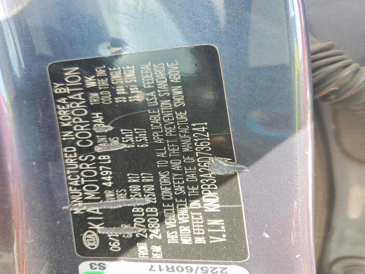 2013 Kia Sportage Base Blue vin: KNDPB3A26D7361241