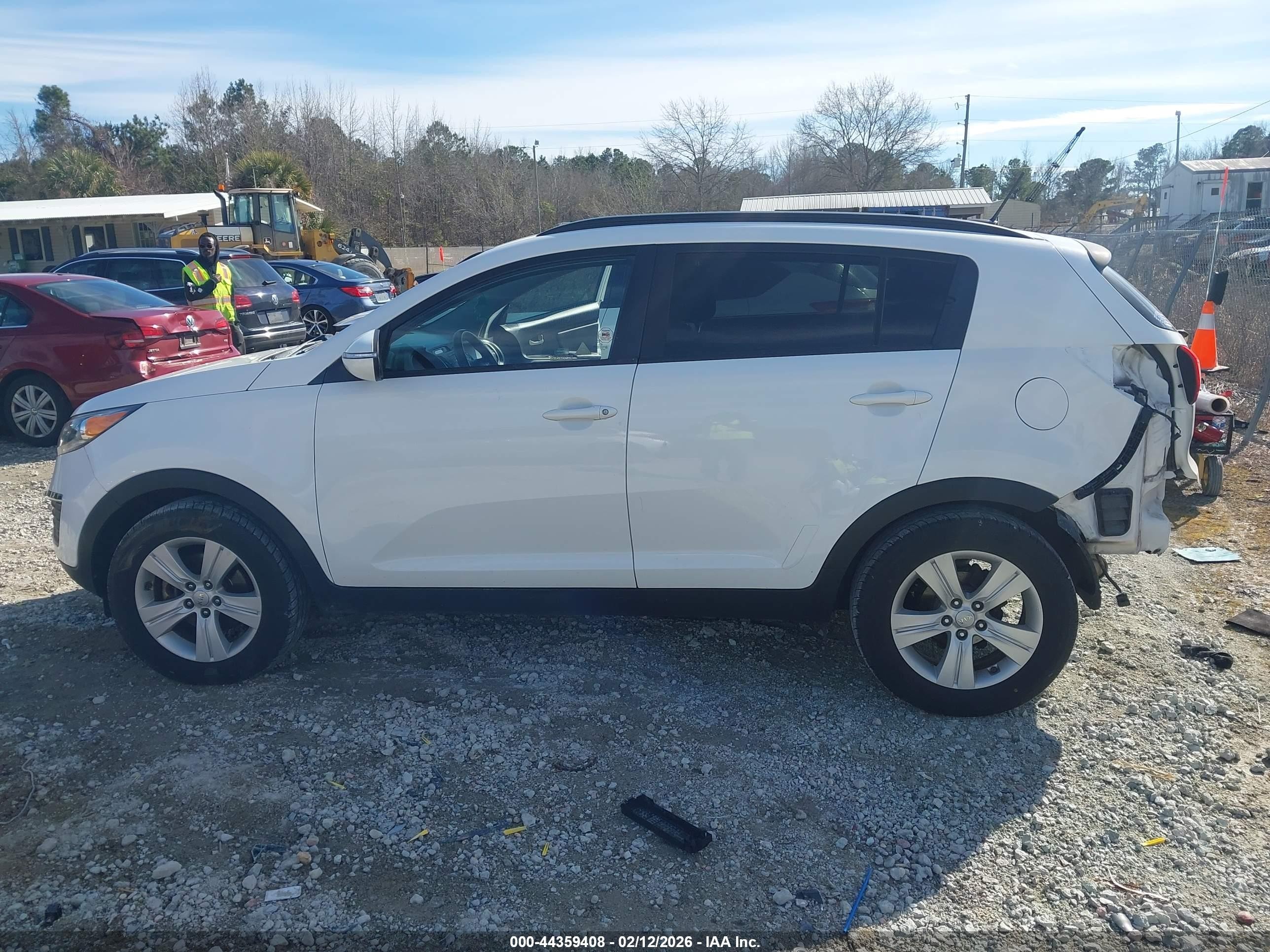 2013 Kia Sportage Lx White vin: KNDPB3A26D7497160