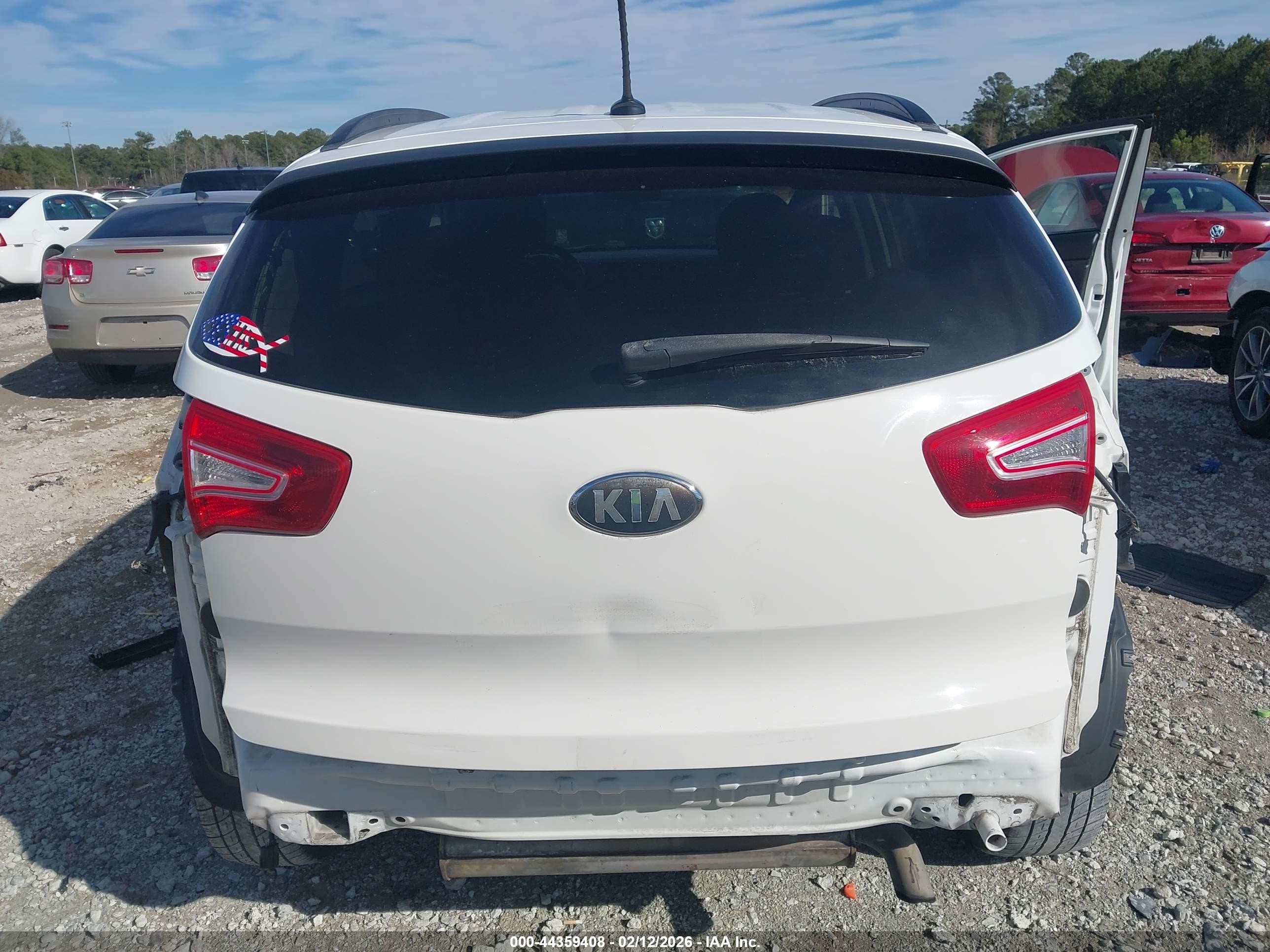2013 Kia Sportage Lx White vin: KNDPB3A26D7497160