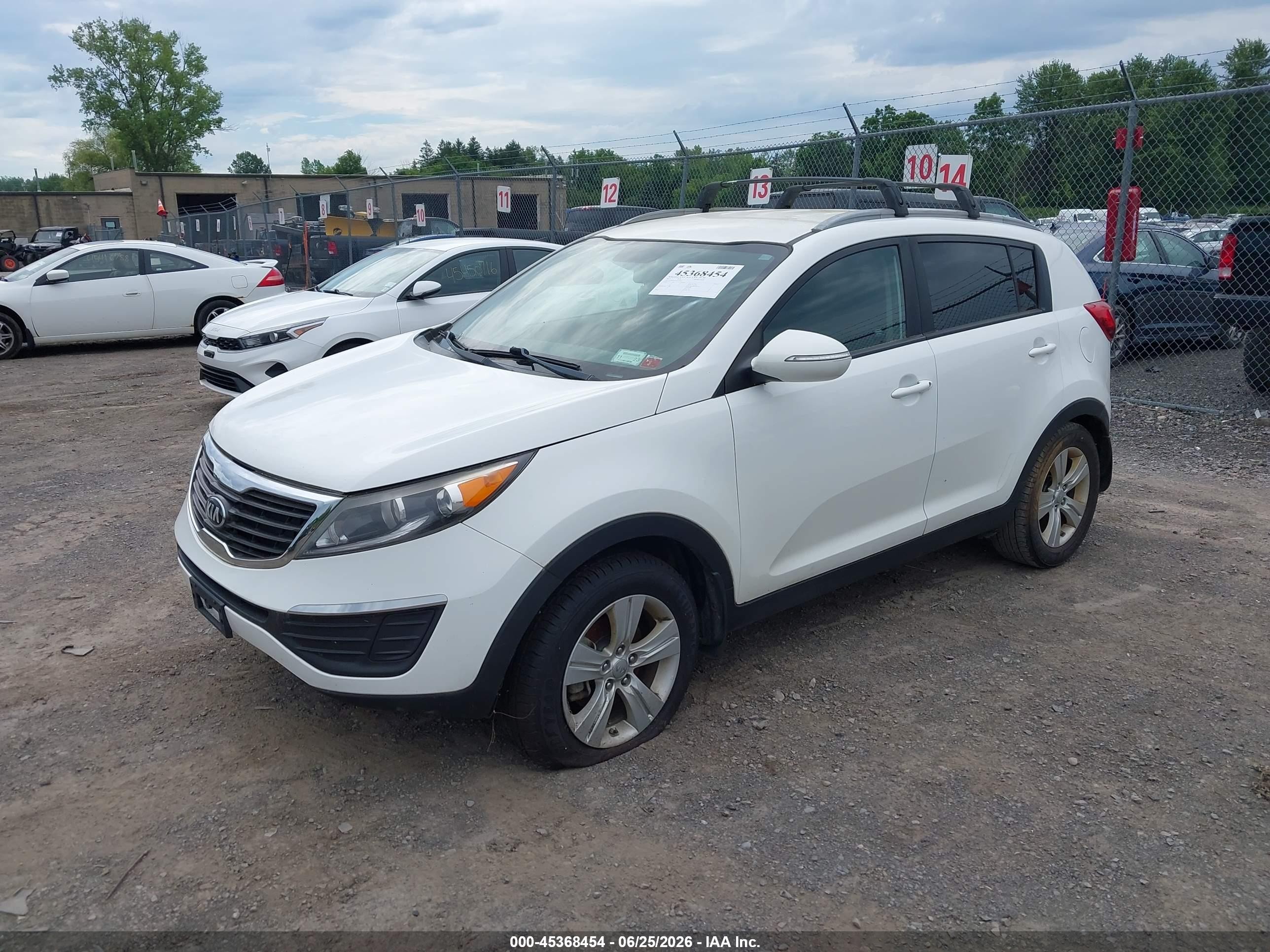 2013 Kia Sportage Lx White vin: KNDPB3A26D7539052