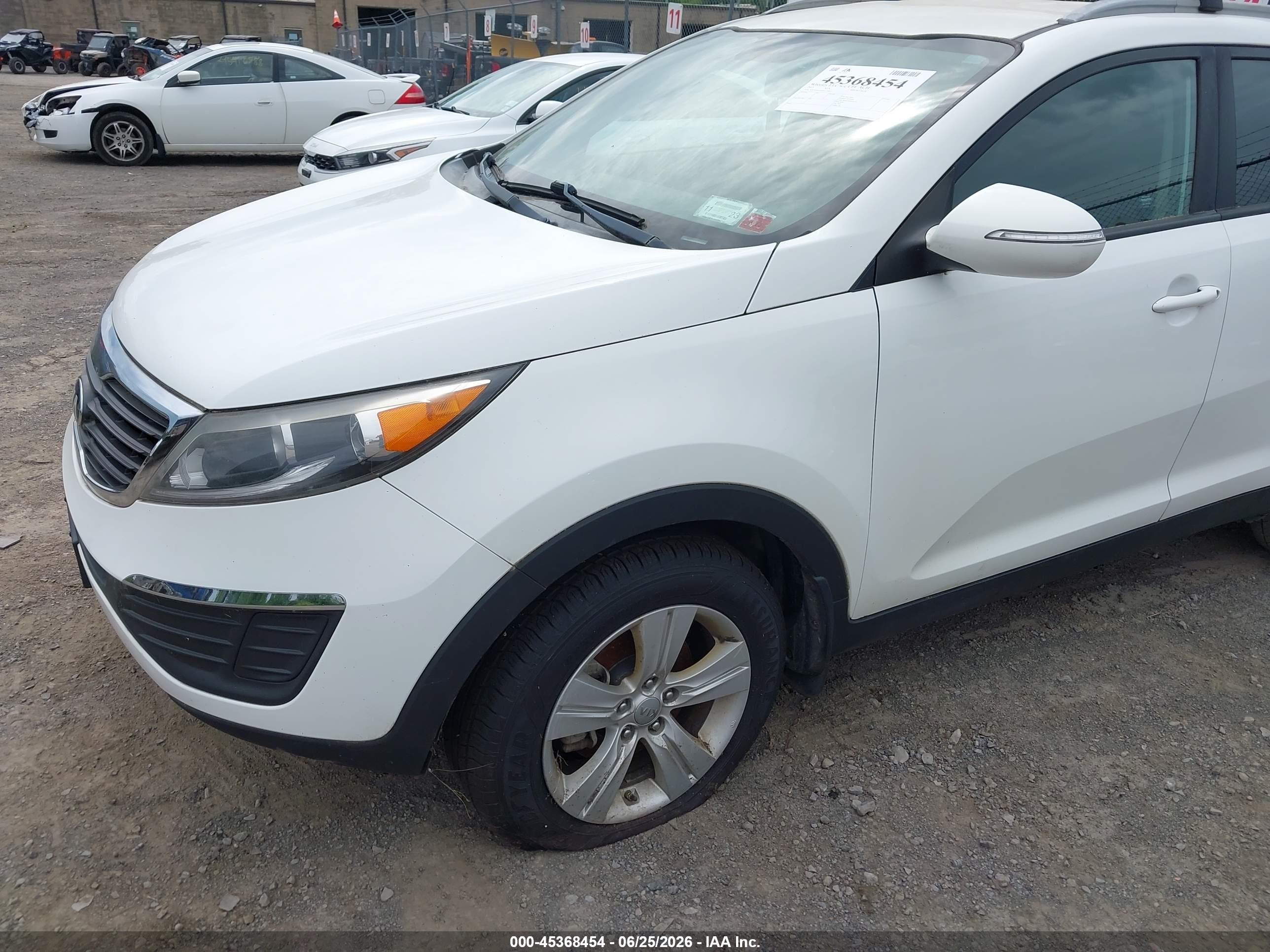 2013 Kia Sportage Lx White vin: KNDPB3A26D7539052