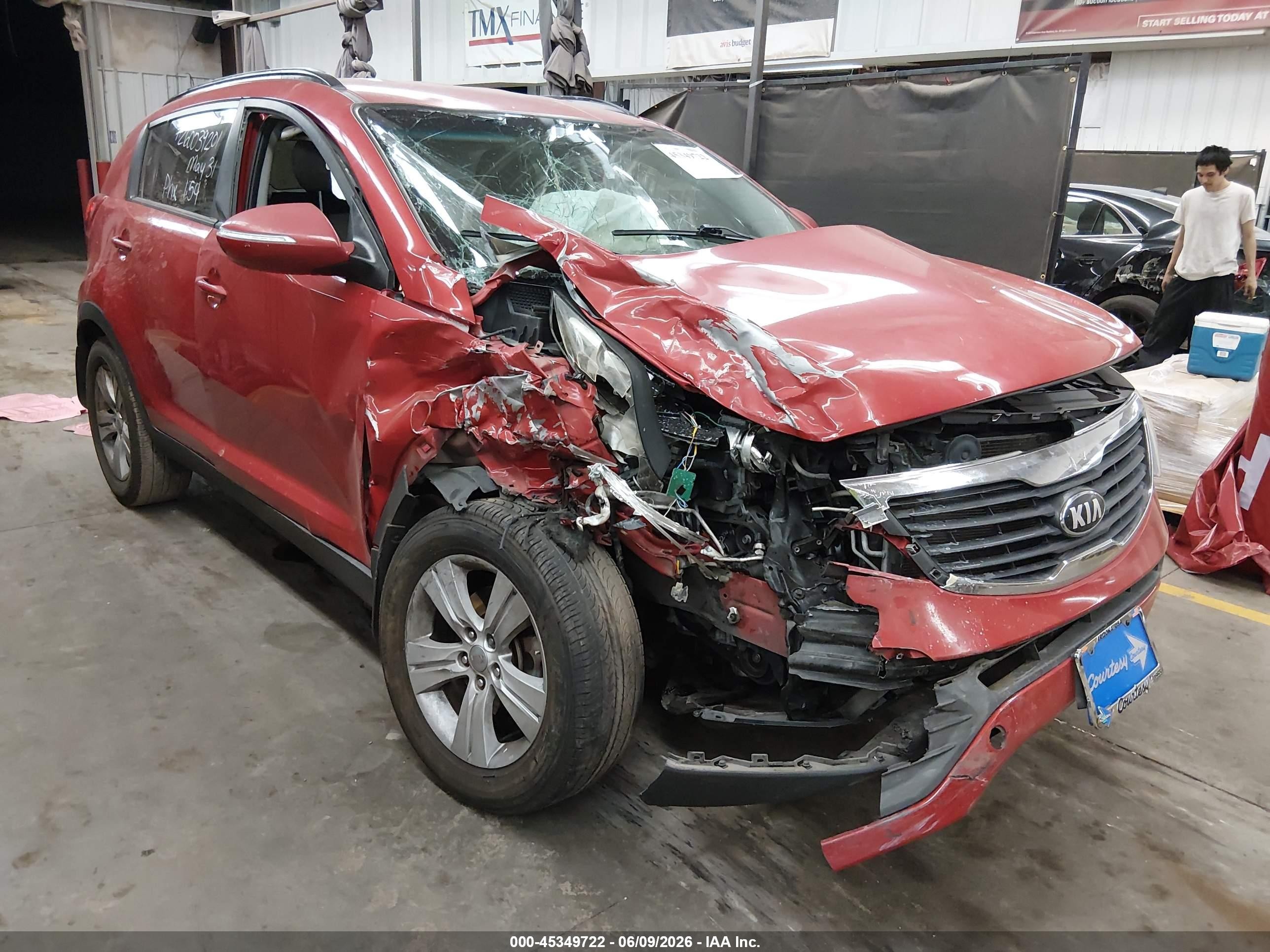 2013 Kia Sportage Lx Красный vin: KNDPB3A27D7404470