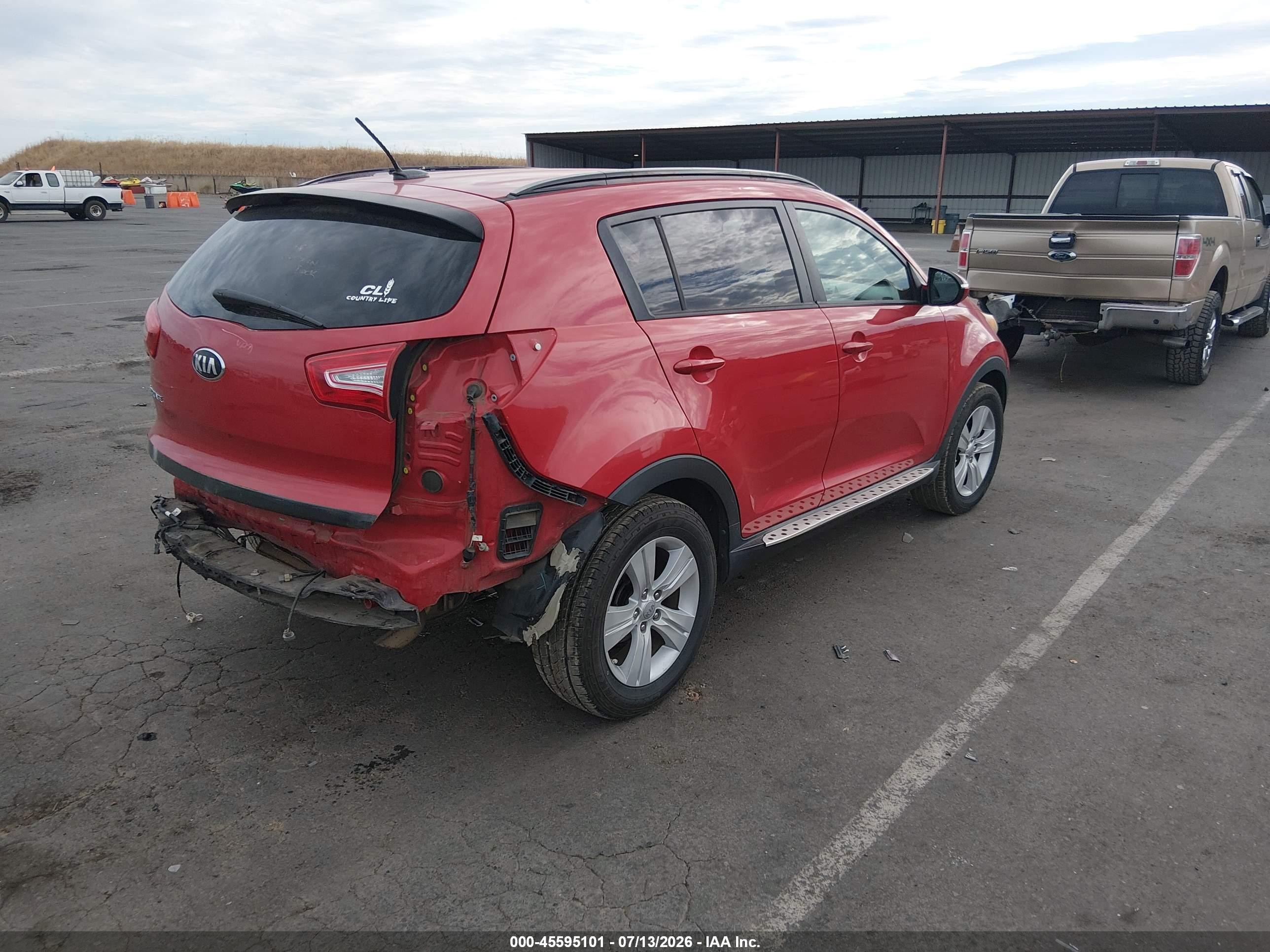 2013 Kia Sportage Lx Red vin: KNDPB3A27D7413606