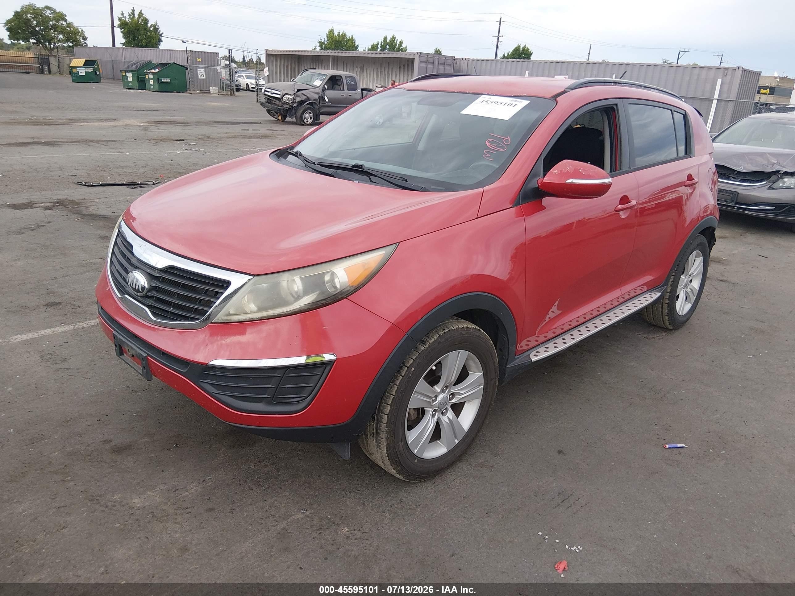 2013 Kia Sportage Lx Red vin: KNDPB3A27D7413606