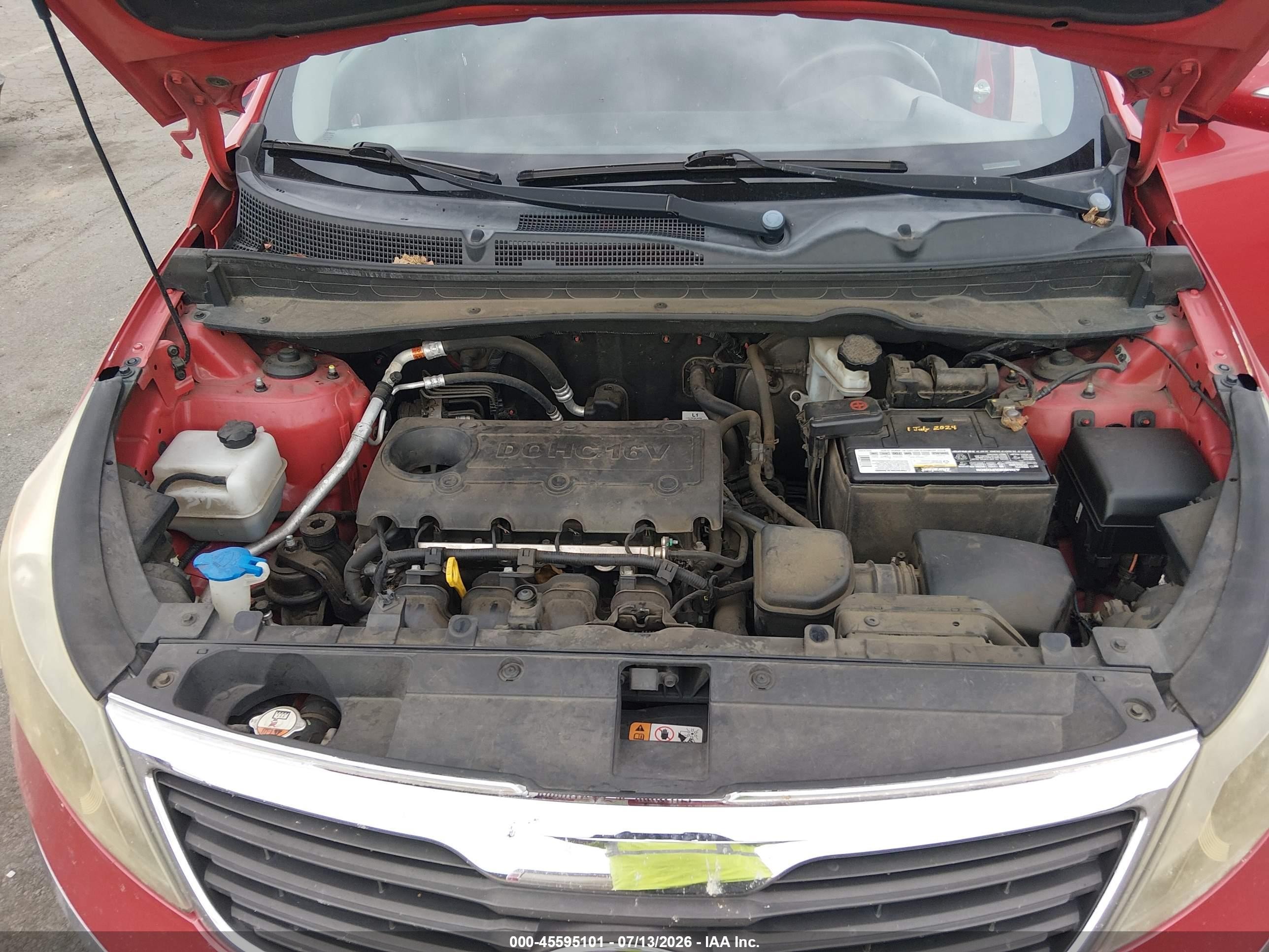 2013 Kia Sportage Lx Red vin: KNDPB3A27D7413606