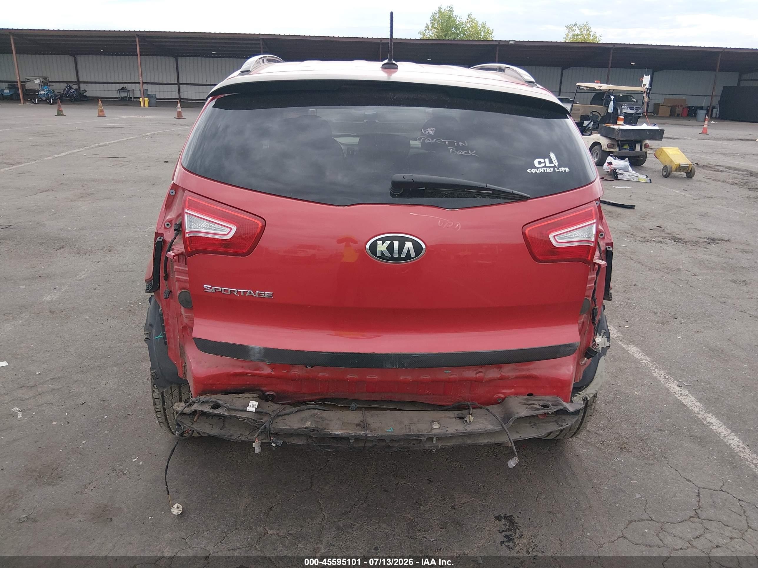 2013 Kia Sportage Lx Red vin: KNDPB3A27D7413606