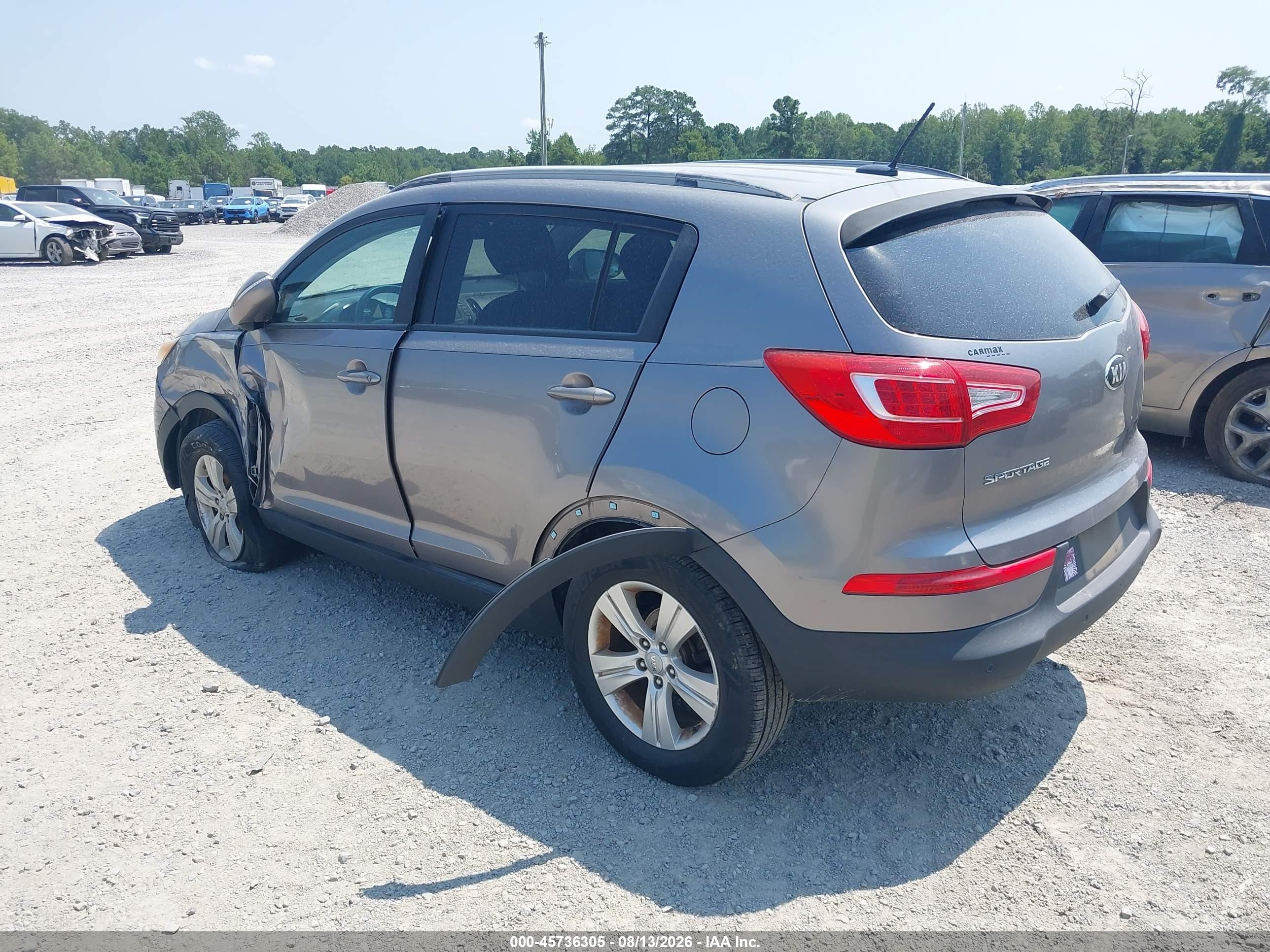 2013 Kia Sportage Lx Gray vin: KNDPB3A27D7477600