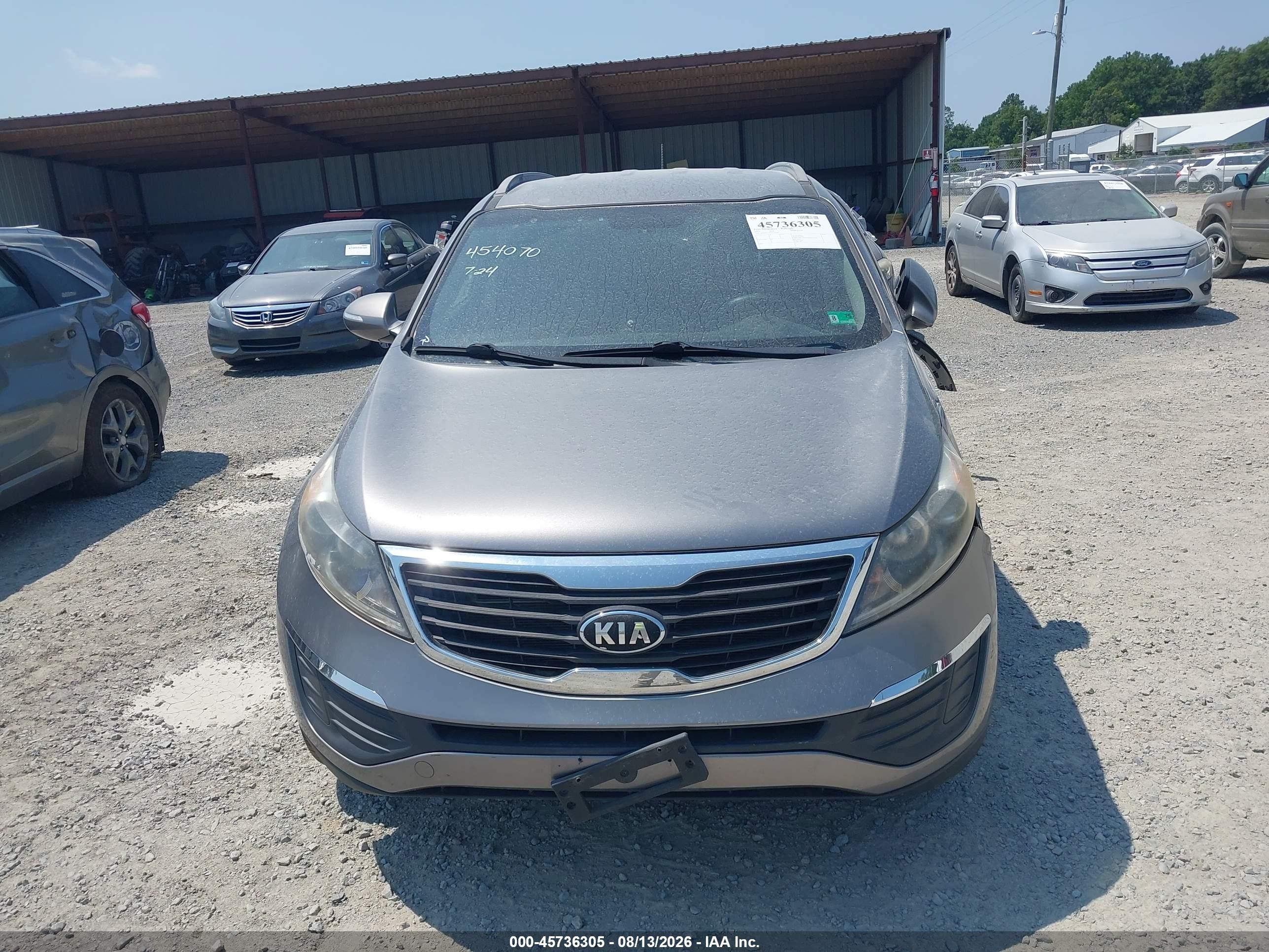 2013 Kia Sportage Lx Gray vin: KNDPB3A27D7477600