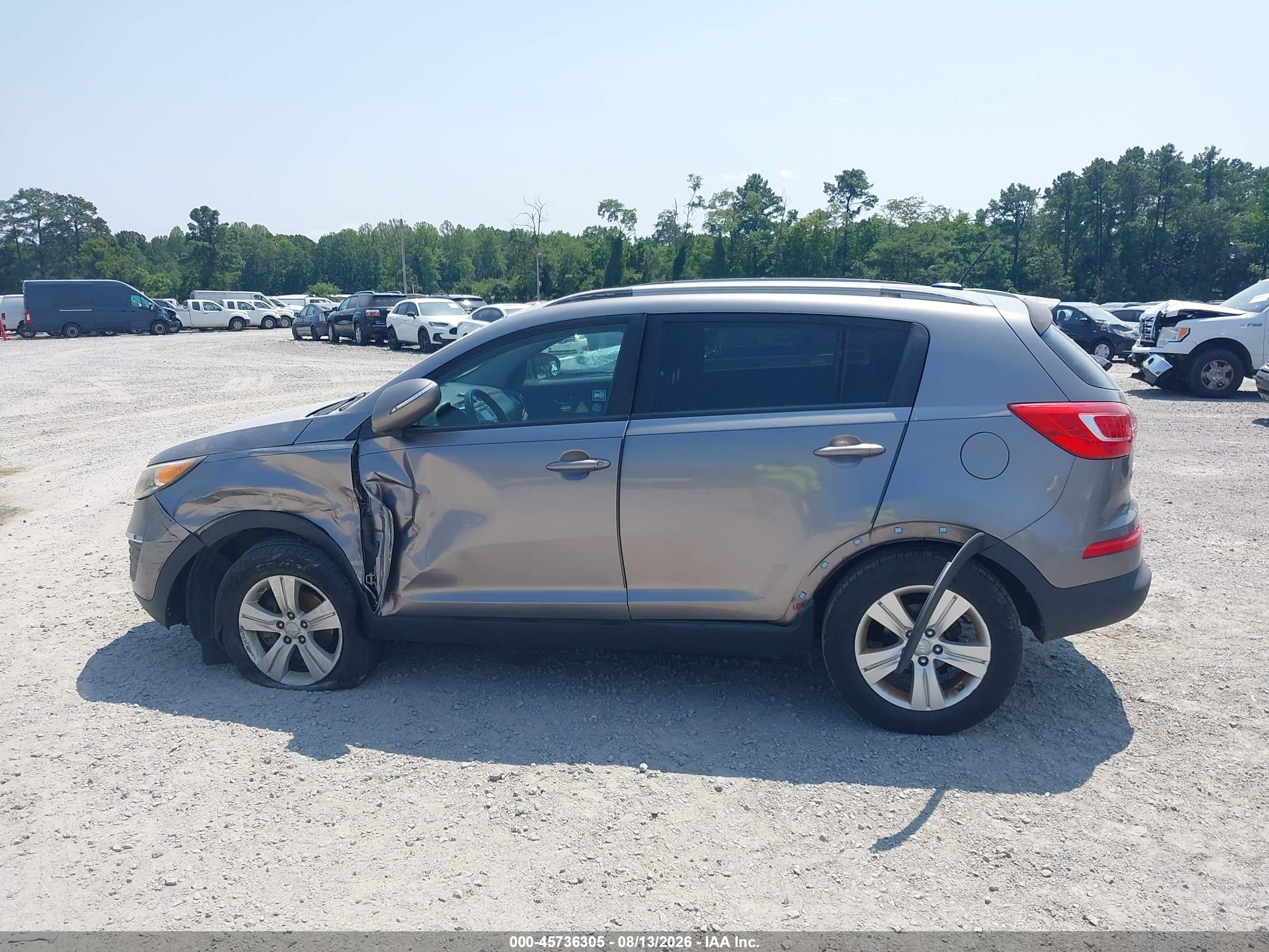 2013 Kia Sportage Lx Gray vin: KNDPB3A27D7477600