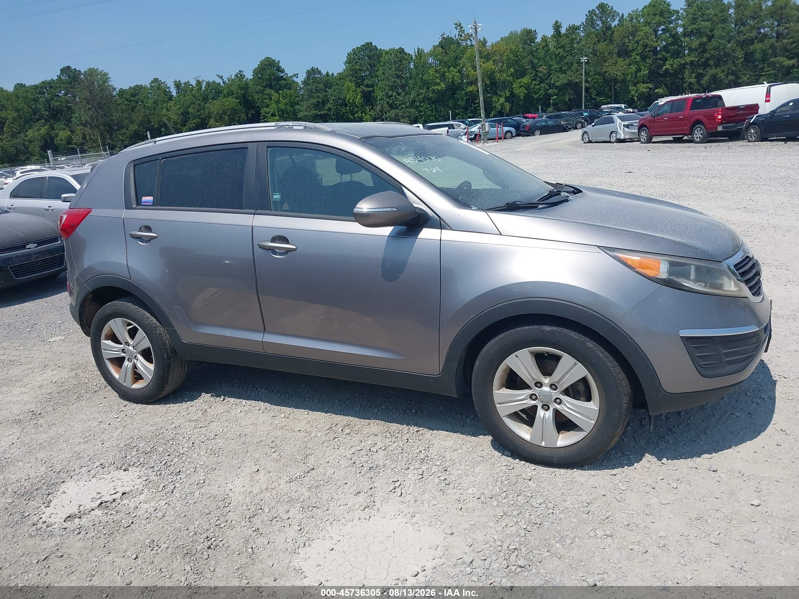 2013 Kia Sportage Lx Gray vin: KNDPB3A27D7477600