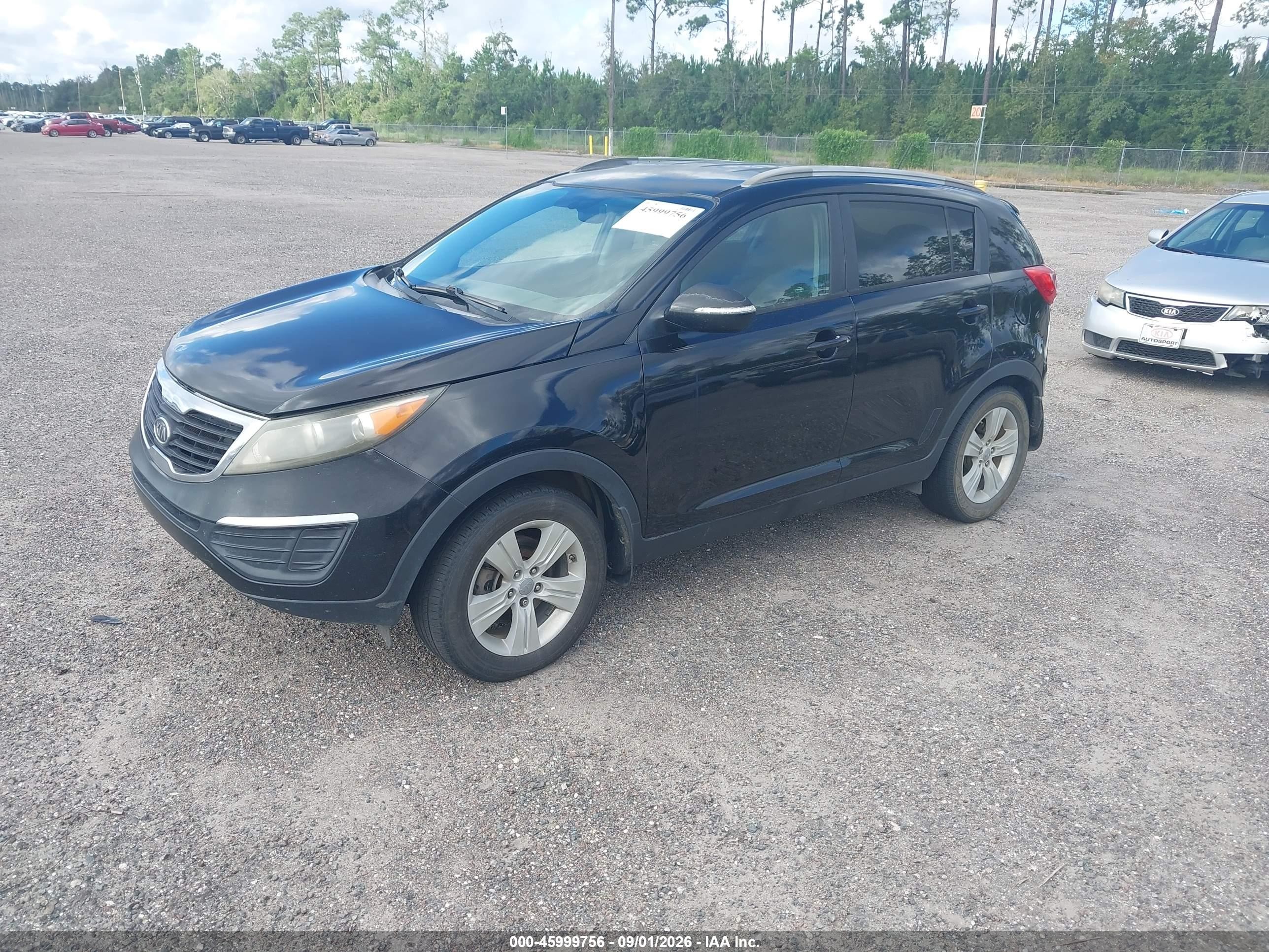 2012 Kia Sportage Lx Black vin: KNDPB3A28C7207094