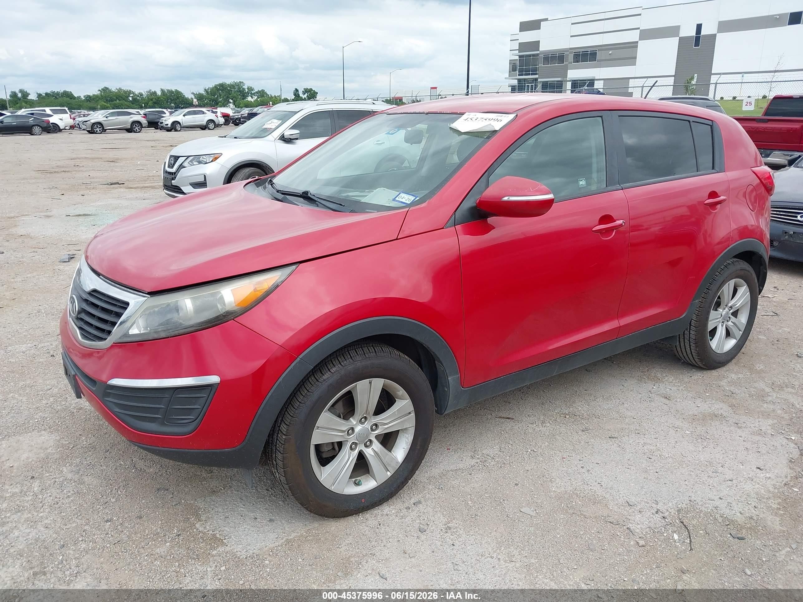 2012 Kia Sportage Lx Red vin: KNDPB3A28C7251063