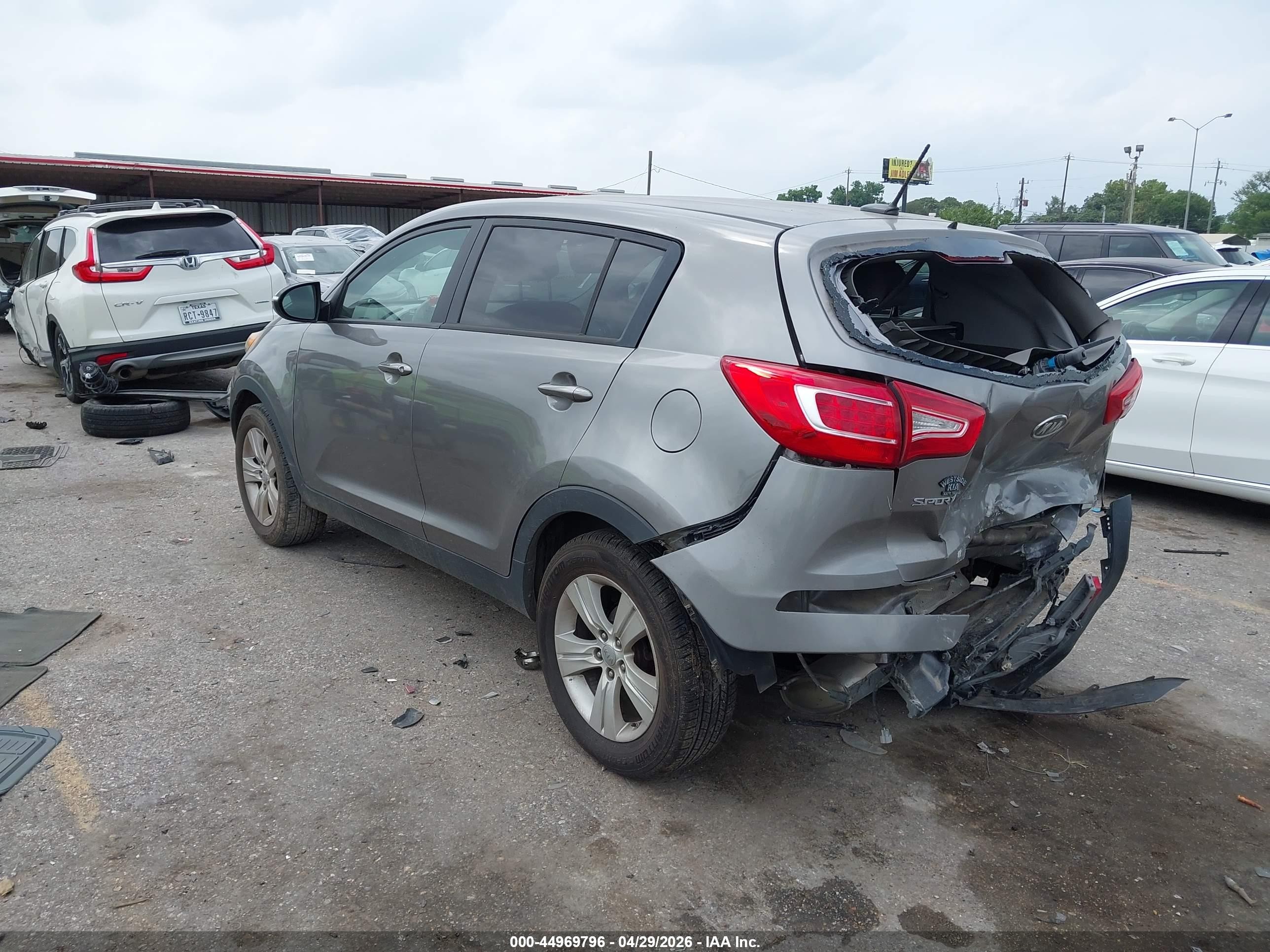 2012 Kia Sportage Lx Gray vin: KNDPB3A28C7329406