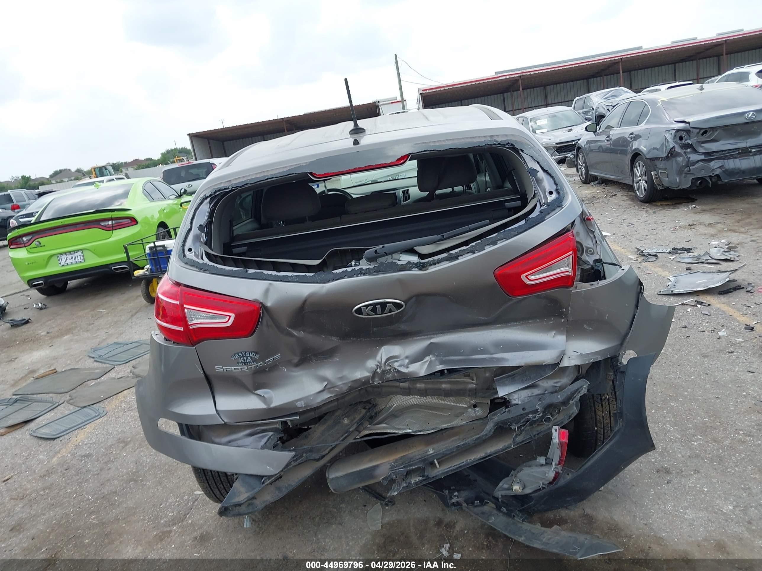 2012 Kia Sportage Lx Gray vin: KNDPB3A28C7329406