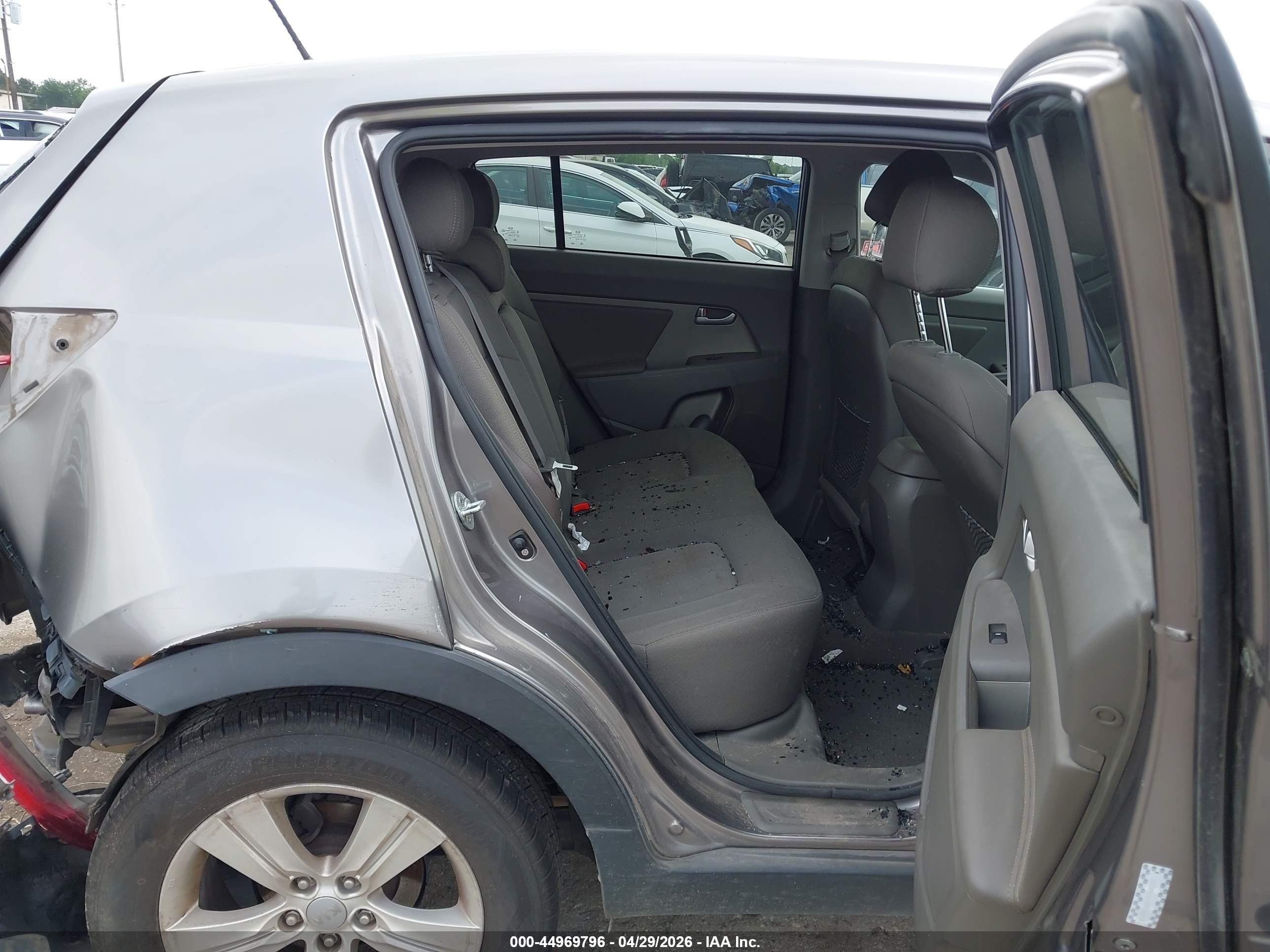 2012 Kia Sportage Lx Gray vin: KNDPB3A28C7329406