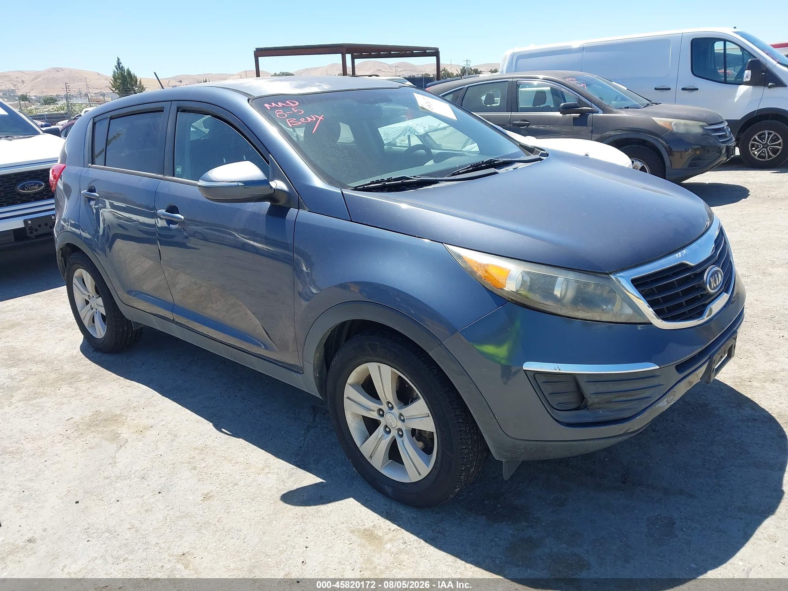 2012 Kia Sportage Lx Blue vin: KNDPB3A28C7332905