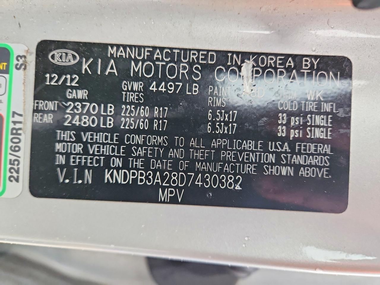 2013 Kia Sportage Lx Silver vin: KNDPB3A28D7430382