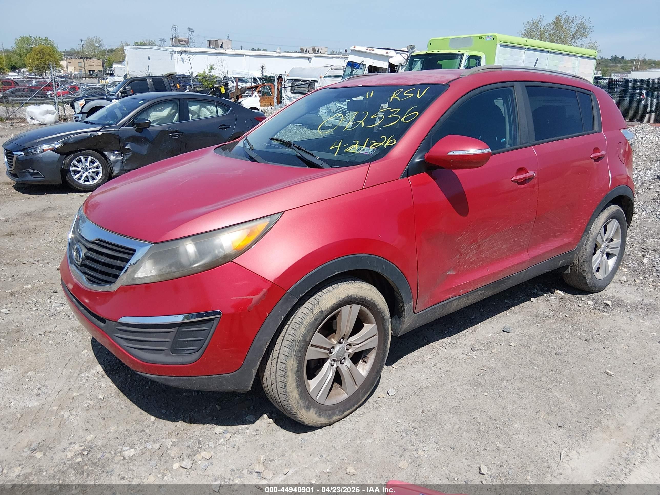 2011 Kia Sportage Lx Red vin: KNDPB3A29B7092536