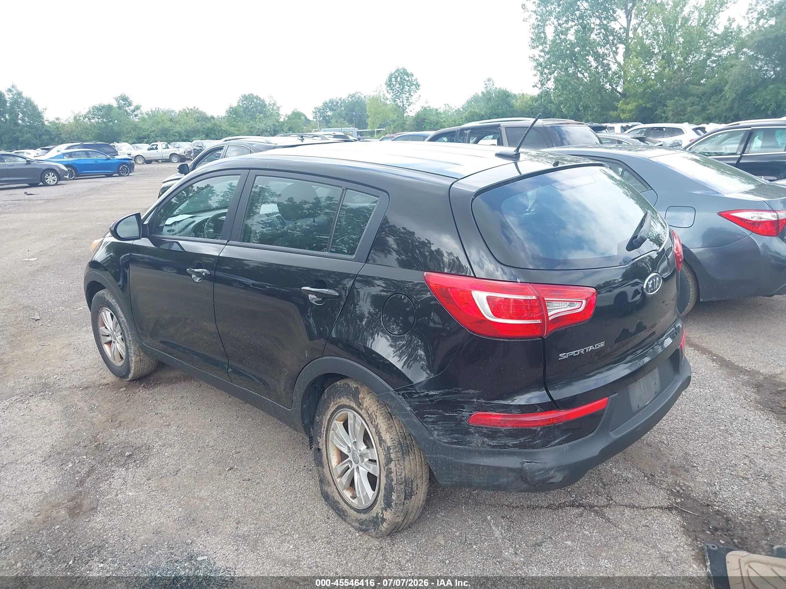 2012 Kia Sportage Lx Black vin: KNDPB3A29C7320343