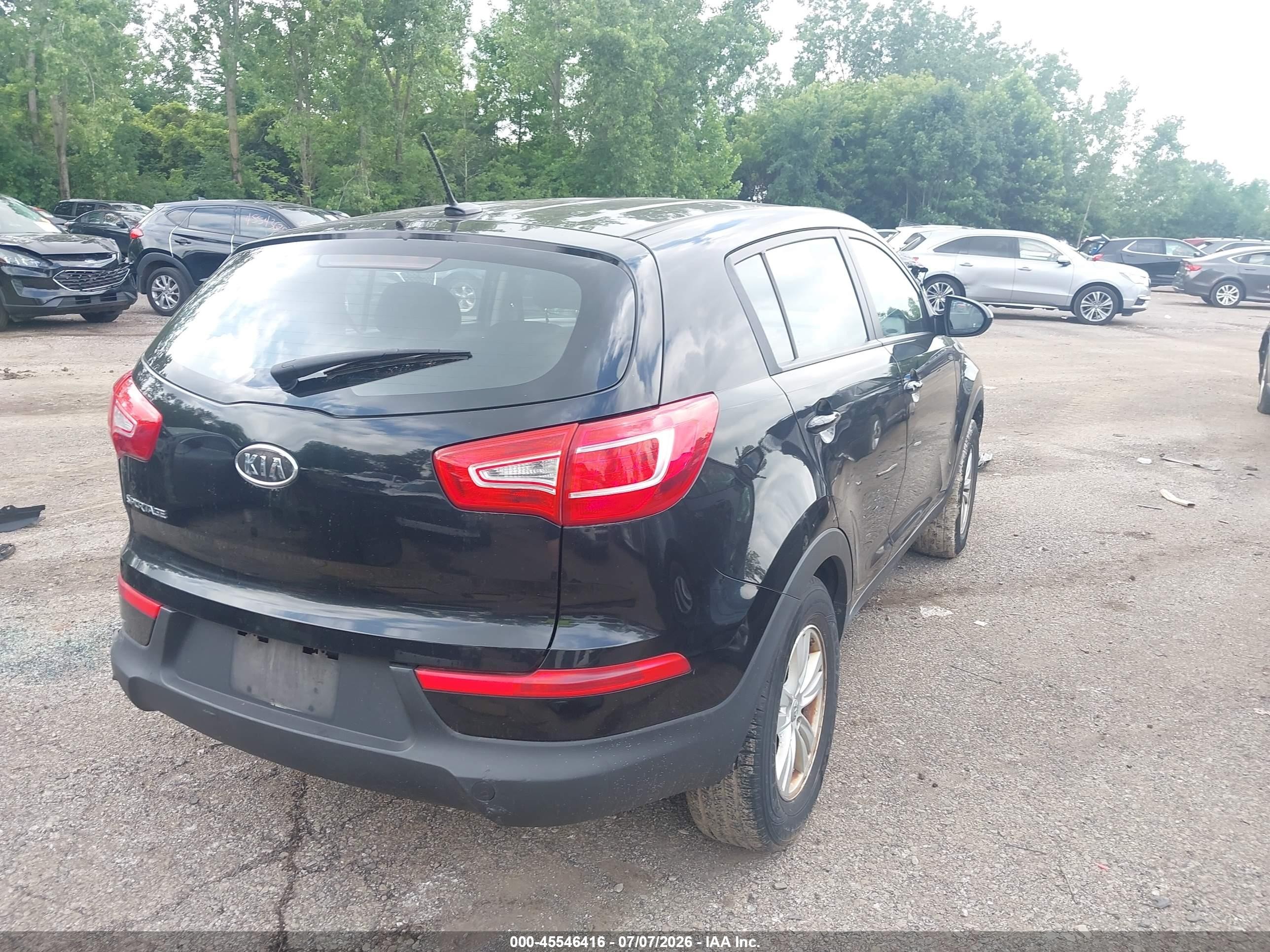 2012 Kia Sportage Lx Black vin: KNDPB3A29C7320343