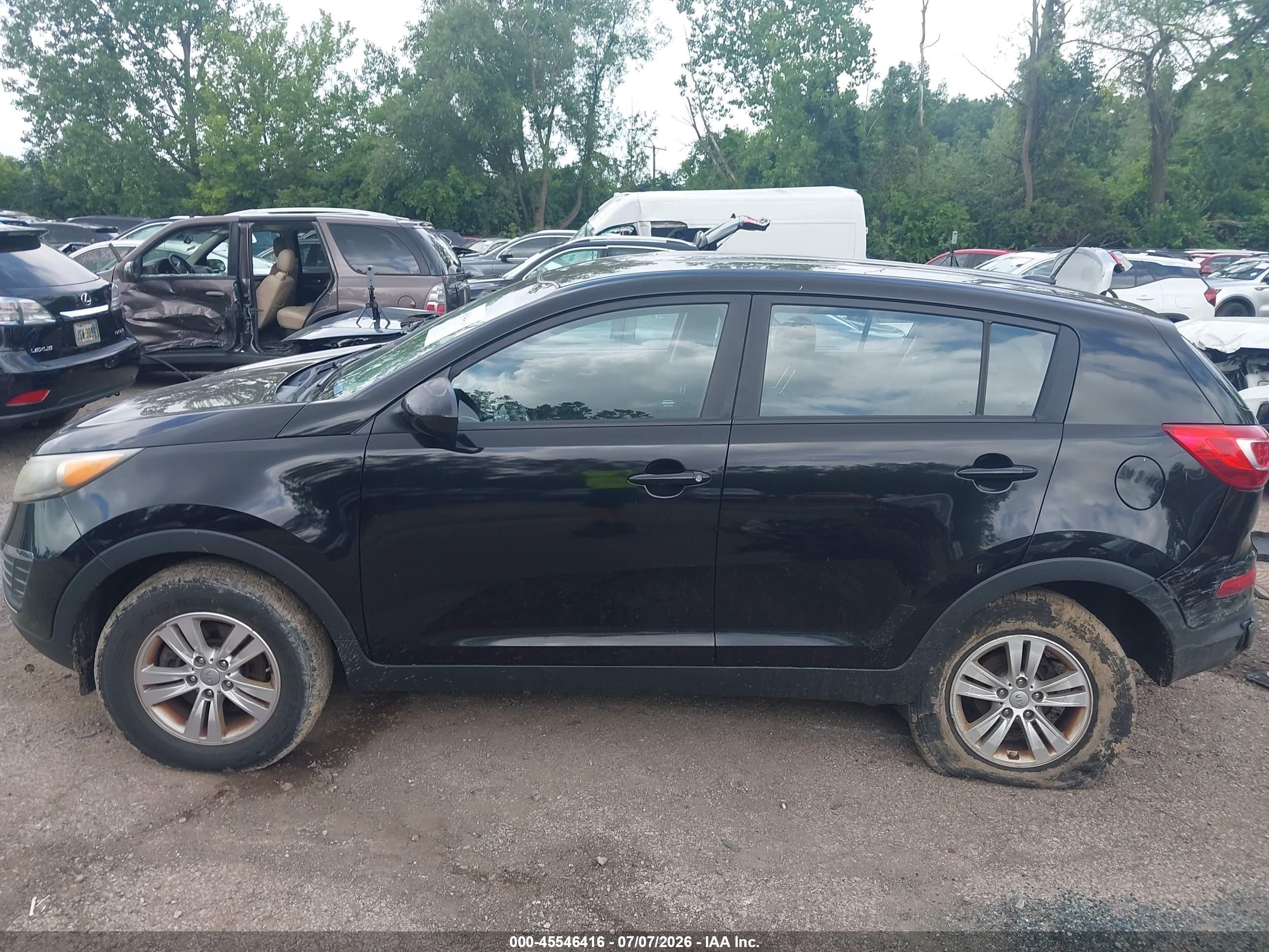 2012 Kia Sportage Lx Black vin: KNDPB3A29C7320343