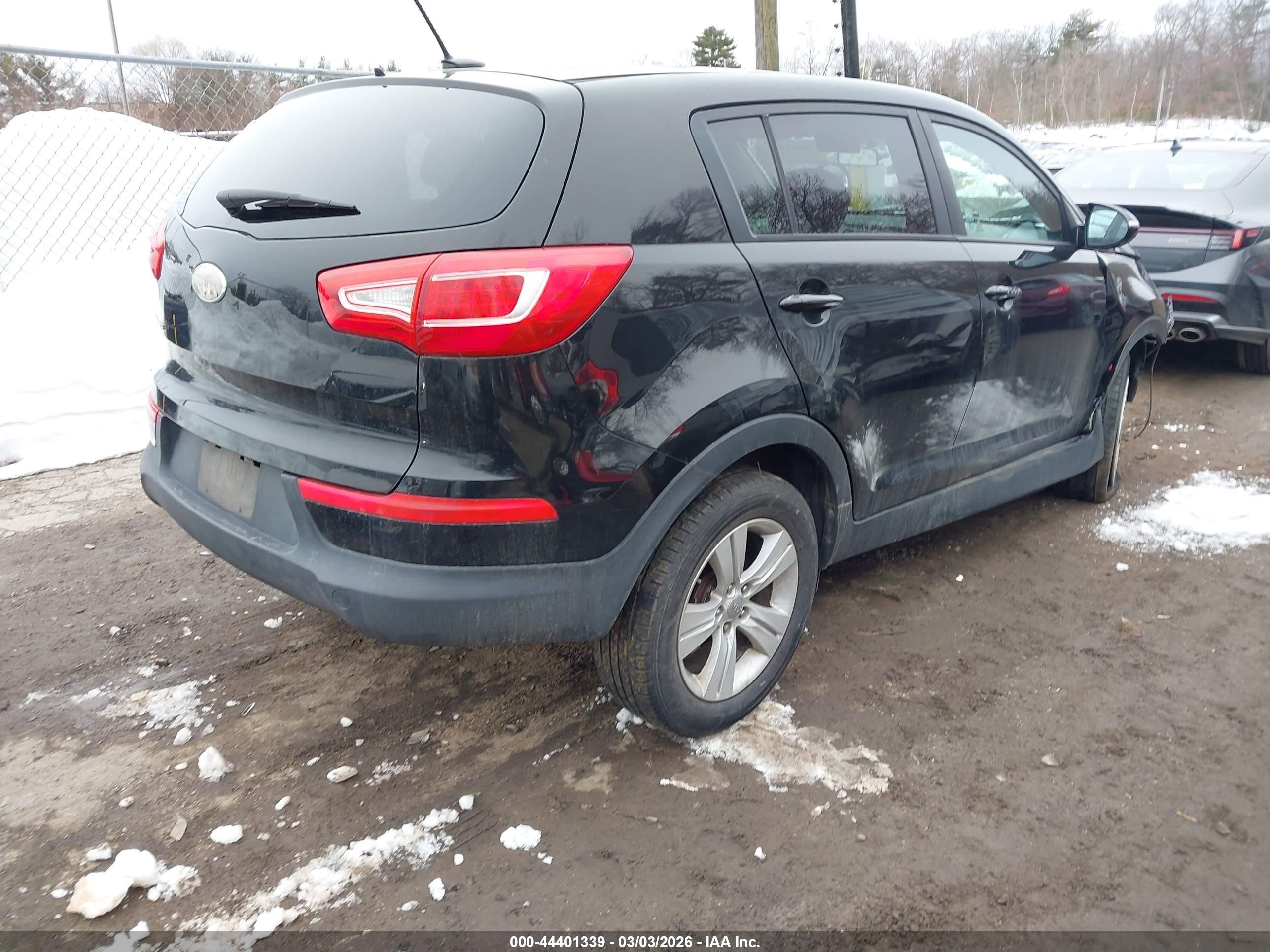 2013 Kia Sportage Lx Black vin: KNDPB3A29D7376168