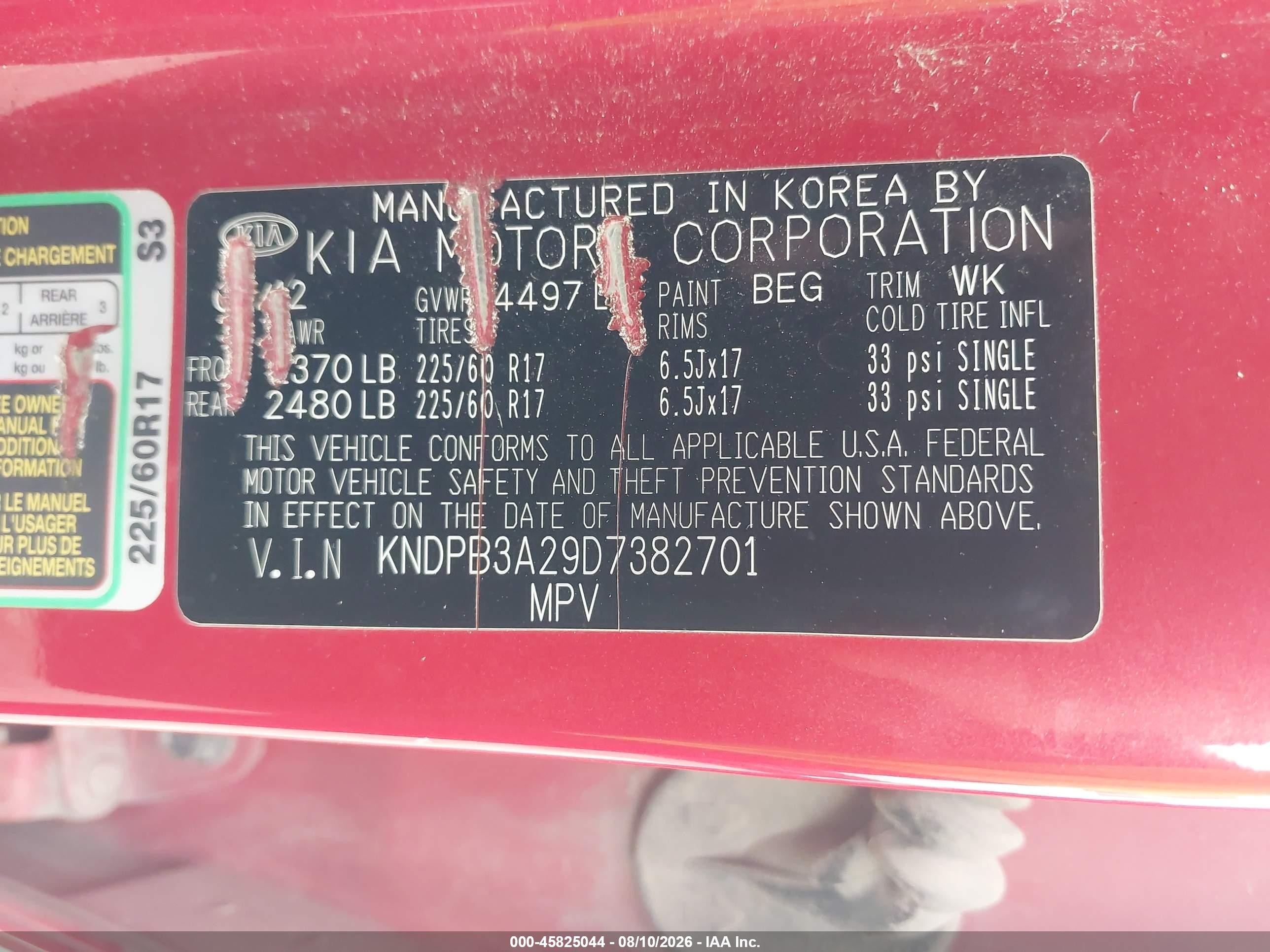 2013 Kia Sportage Lx Red vin: KNDPB3A29D7382701